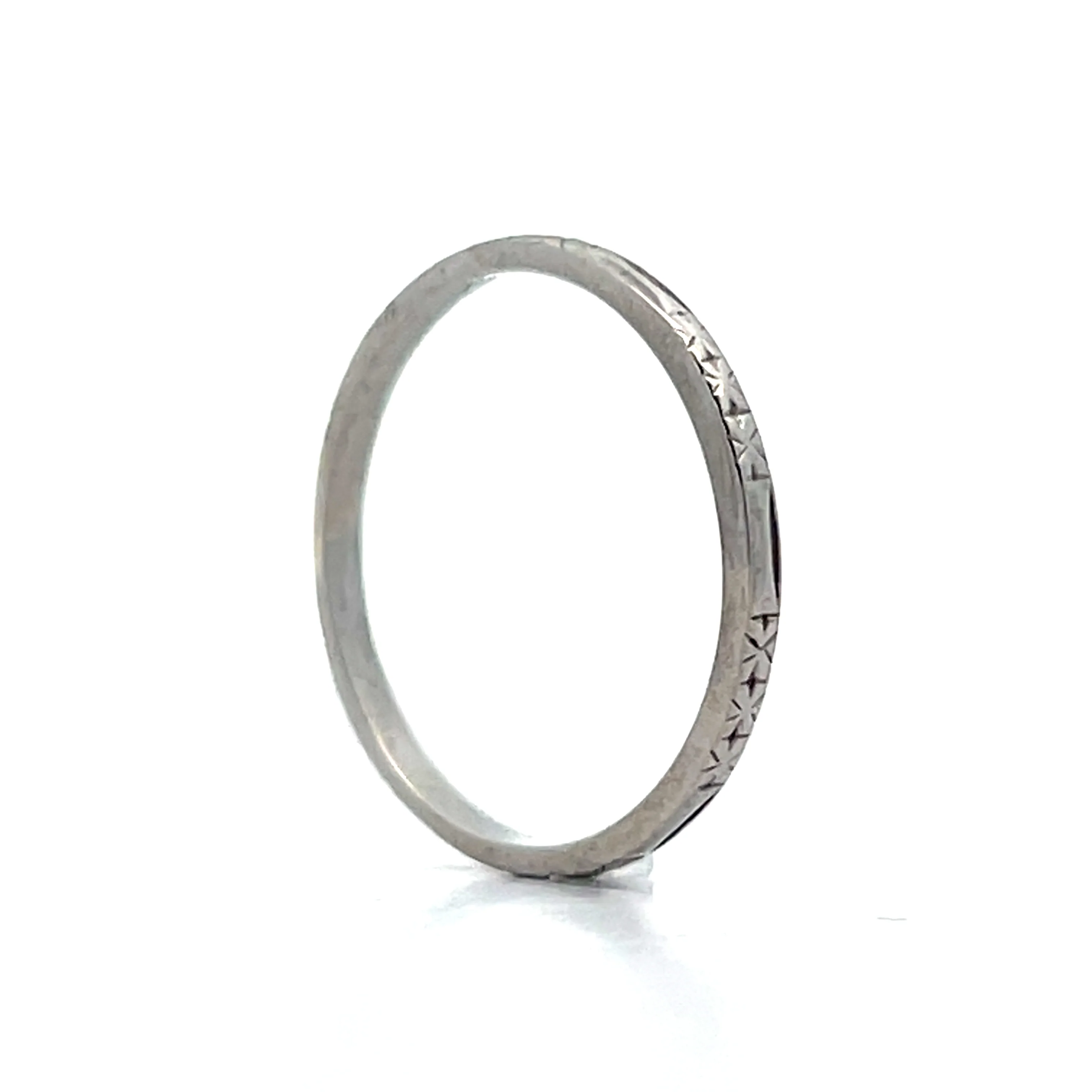 Vintage 1930s Deco Geometric Wedding Band in 18k - Image 5