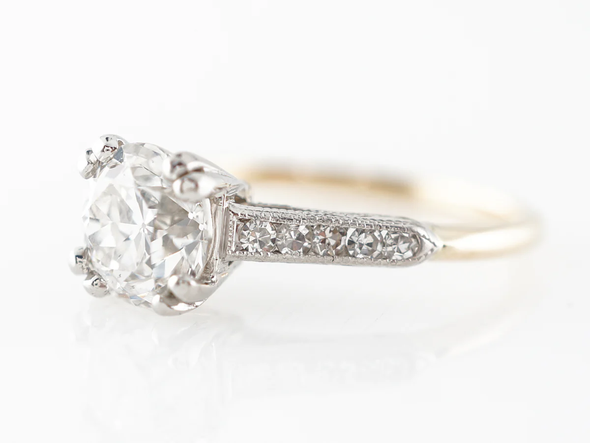 ***SOLD***Vintage 1930's Diamond Engagement Ring in 18k & Platinum - Image 2
