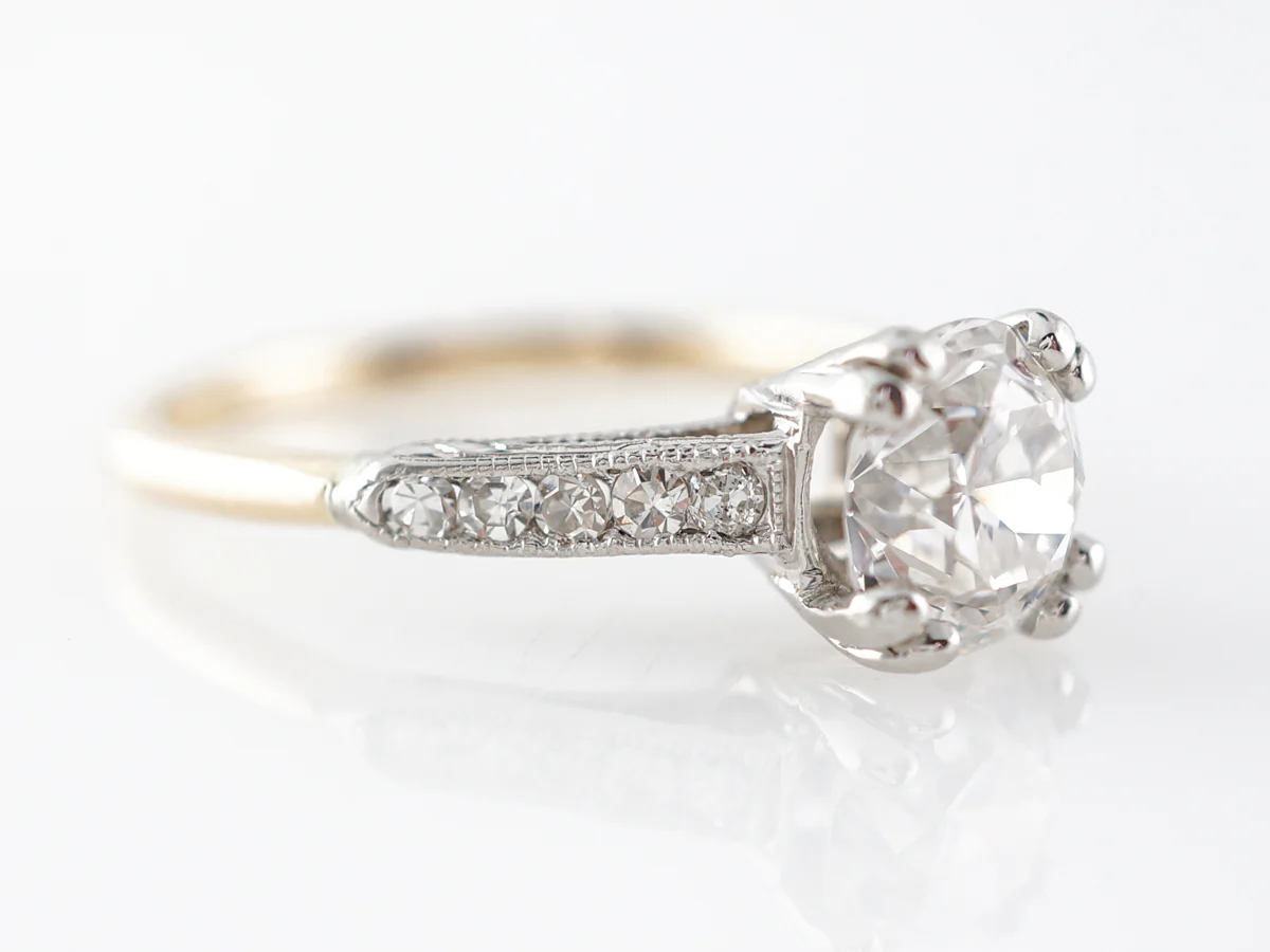 ***SOLD***Vintage 1930's Diamond Engagement Ring in 18k & Platinum - Image 3