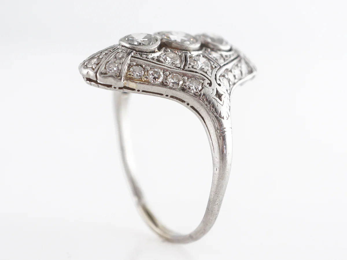 Vintage 1930's Three Stone Diamond Ring in Platinum - Image 4