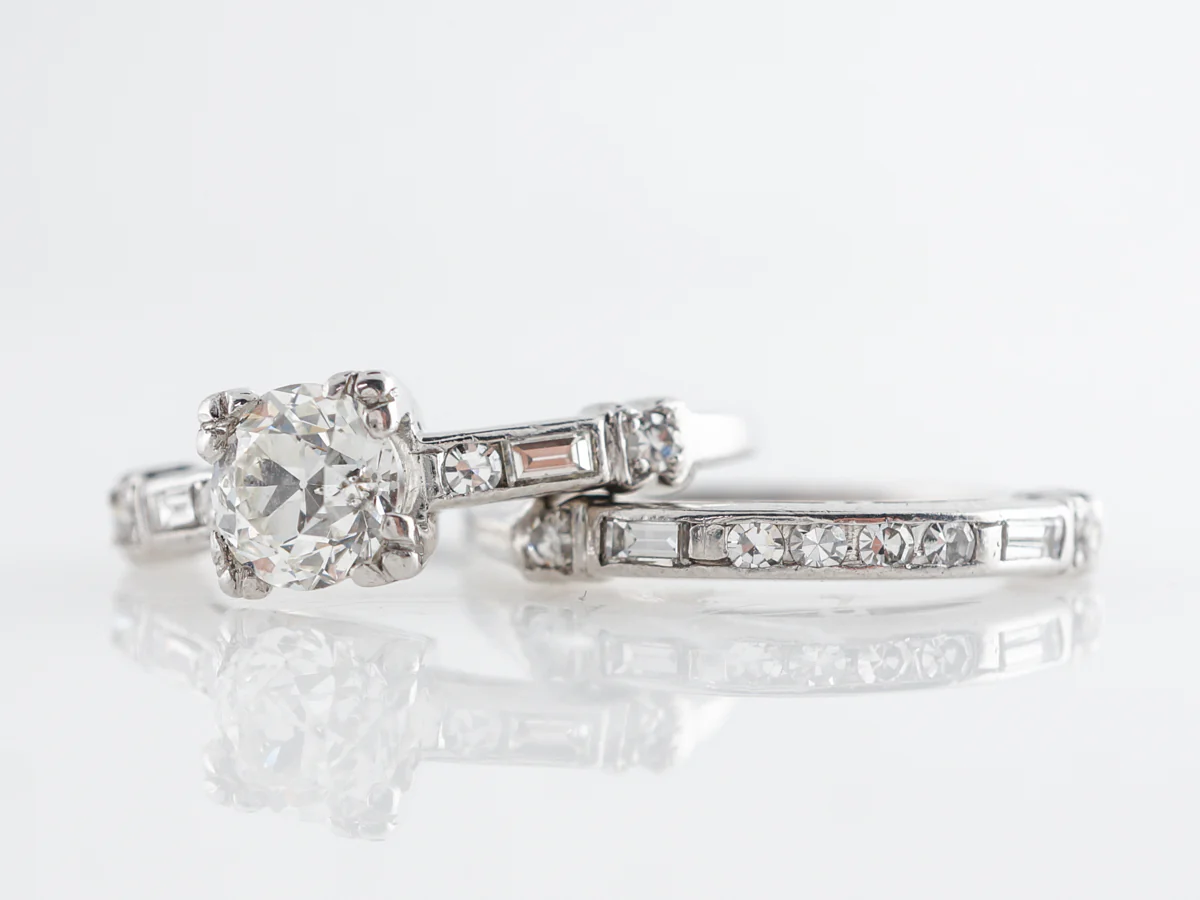 Vintage 1930's Wedding Set in Platinum - Image 3