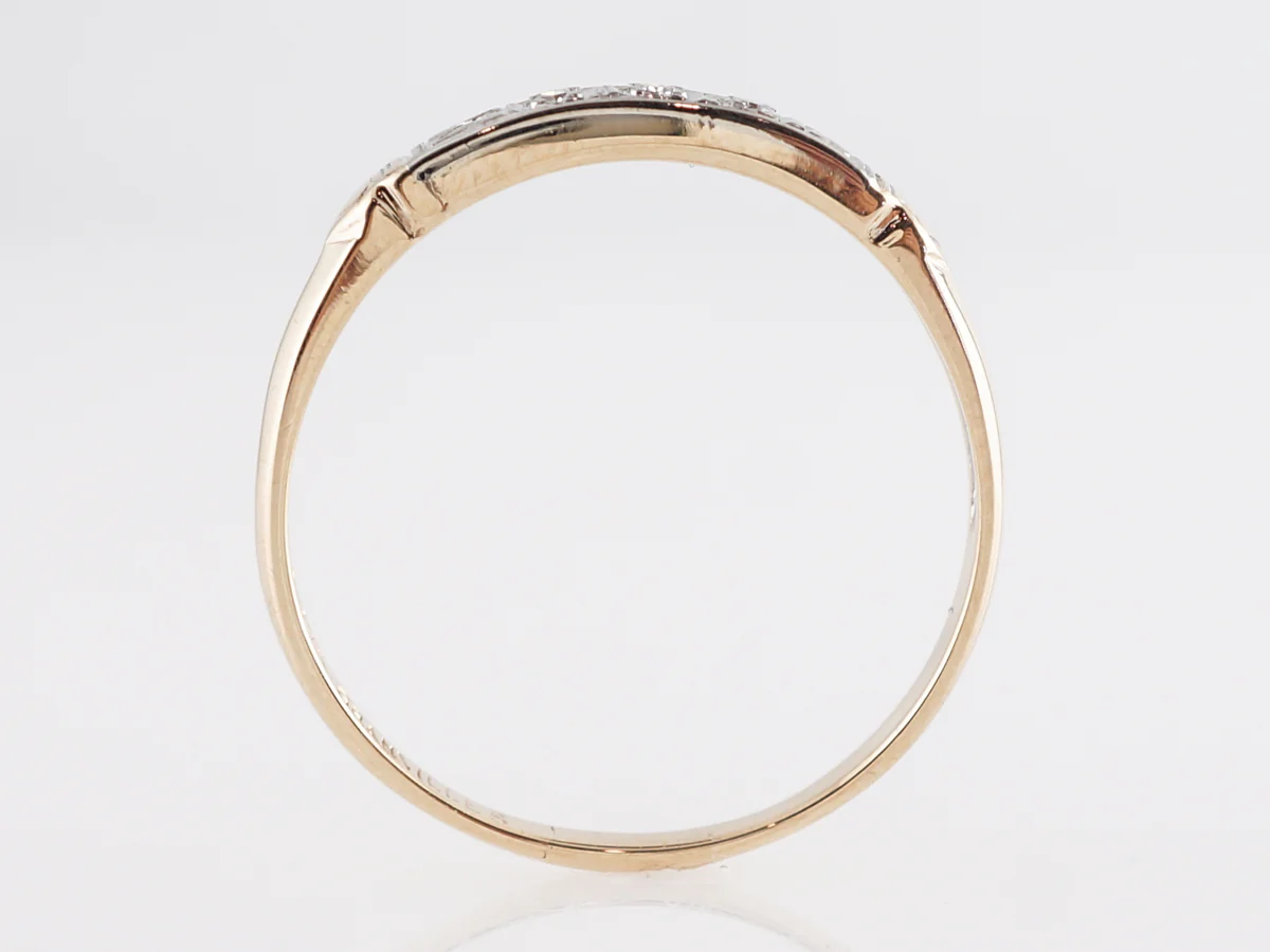Vintage 1940's Diamond Wedding Band in 14k Yellow & White Gold - Image 4