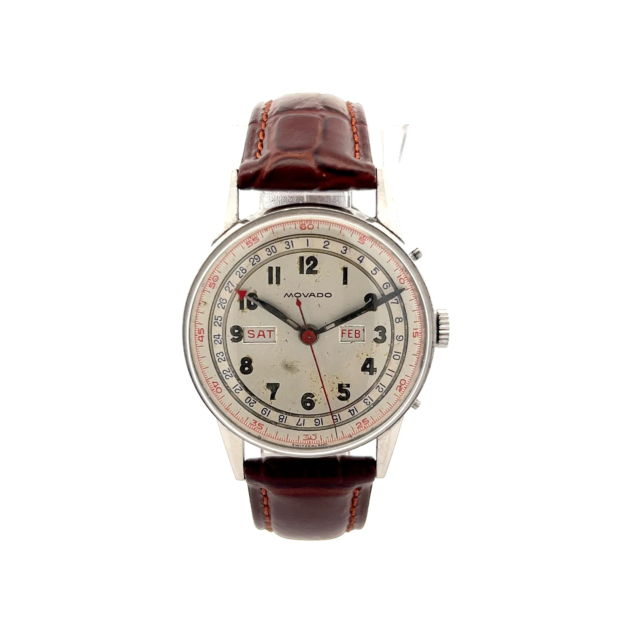 Vintage 1950s 33mm Movado Triple Calendar Watch