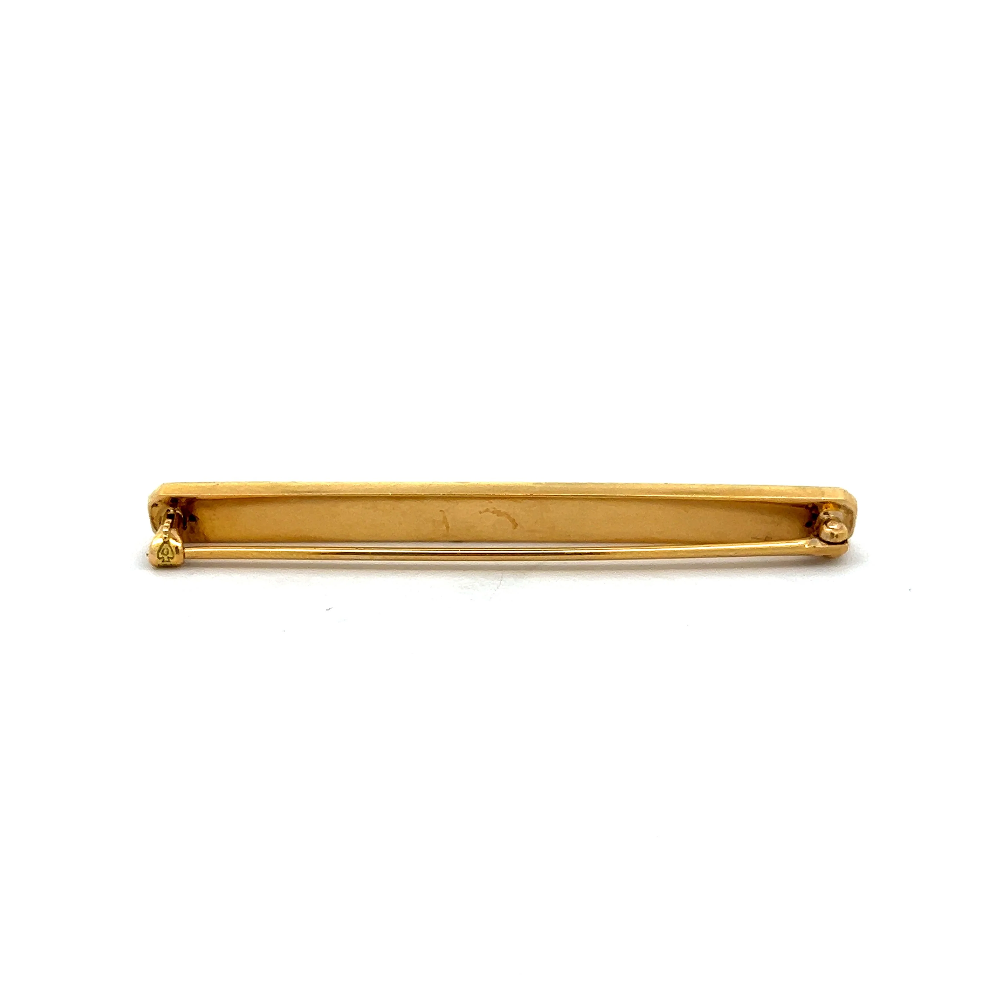 Vintage 1950's Bar Brooch in 14k Yellow Gold - Image 4