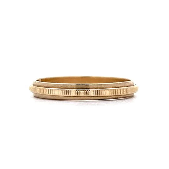 Vintage 1950's Coin Edge Wedding Band in 14k - Image 2