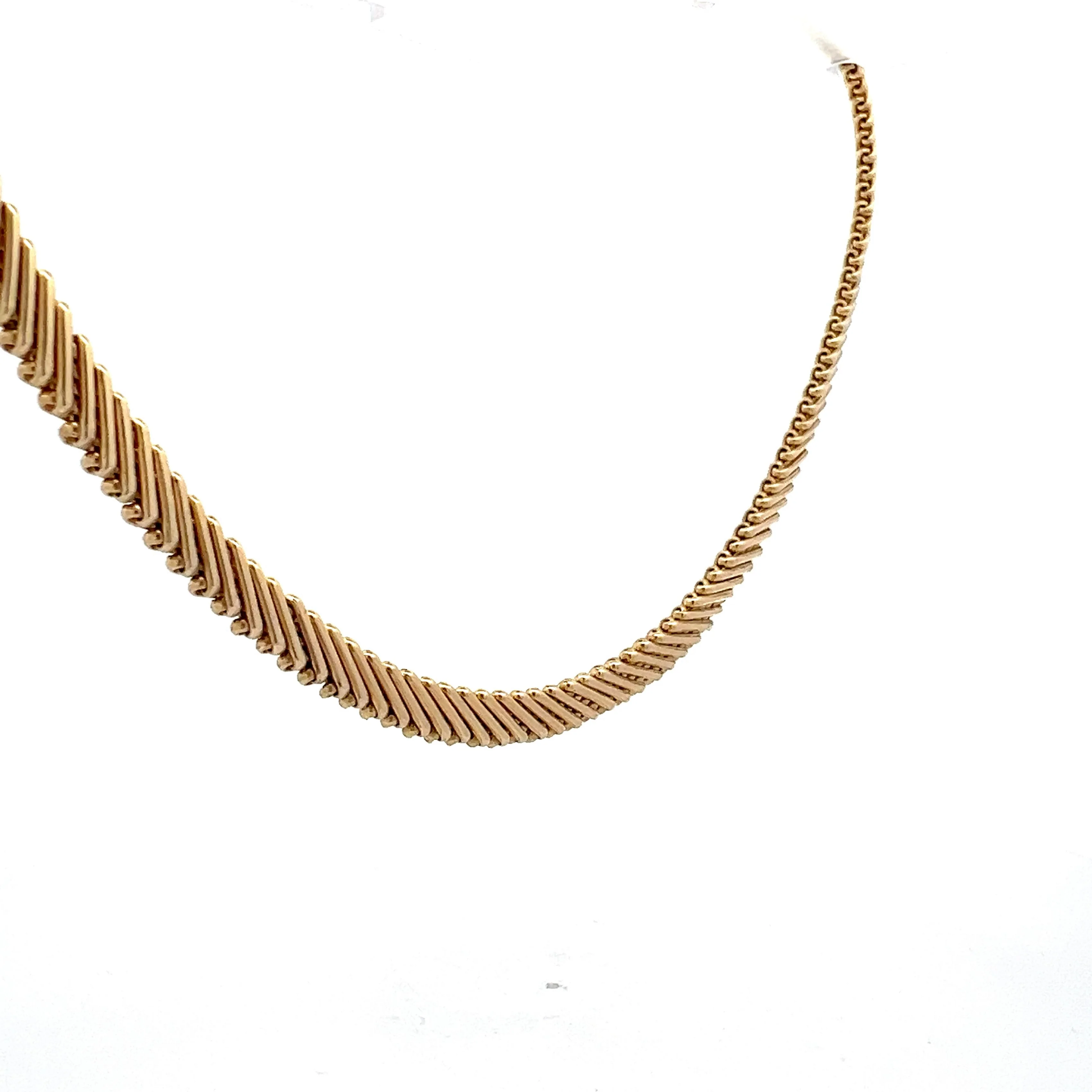 Vintage 1950's Collar Necklace in 14k Yellow Gold - Image 3