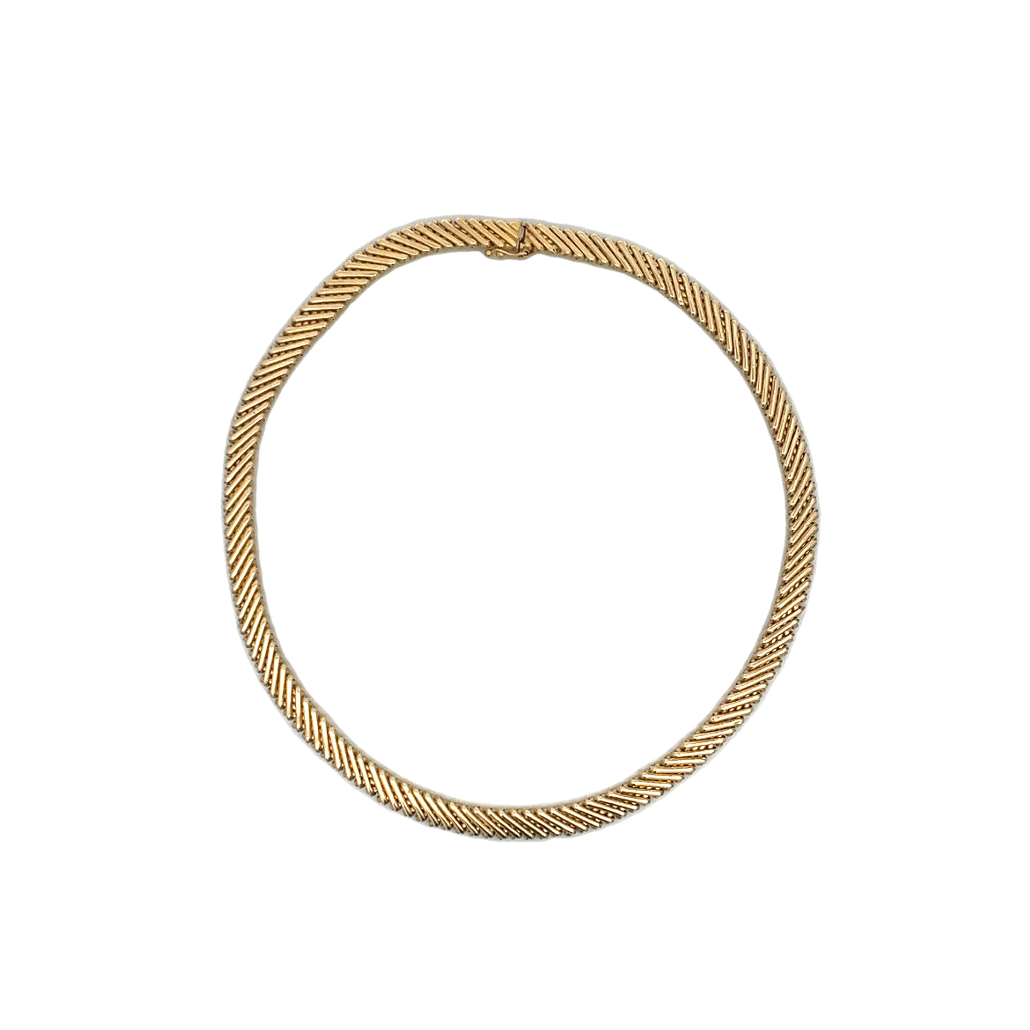 Vintage 1950's Collar Necklace in 14k Yellow Gold - Image 4
