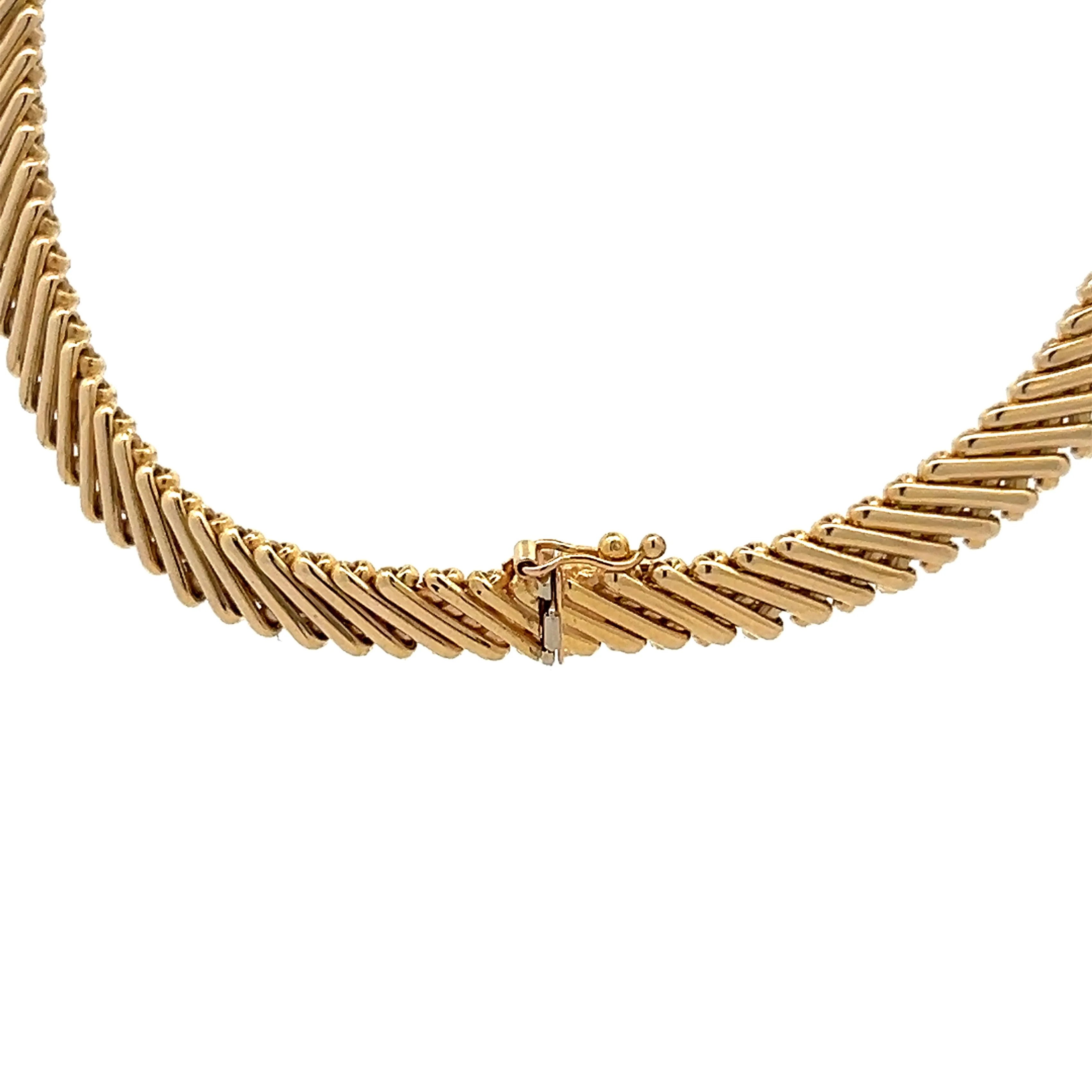 Vintage 1950's Collar Necklace in 14k Yellow Gold - Image 5