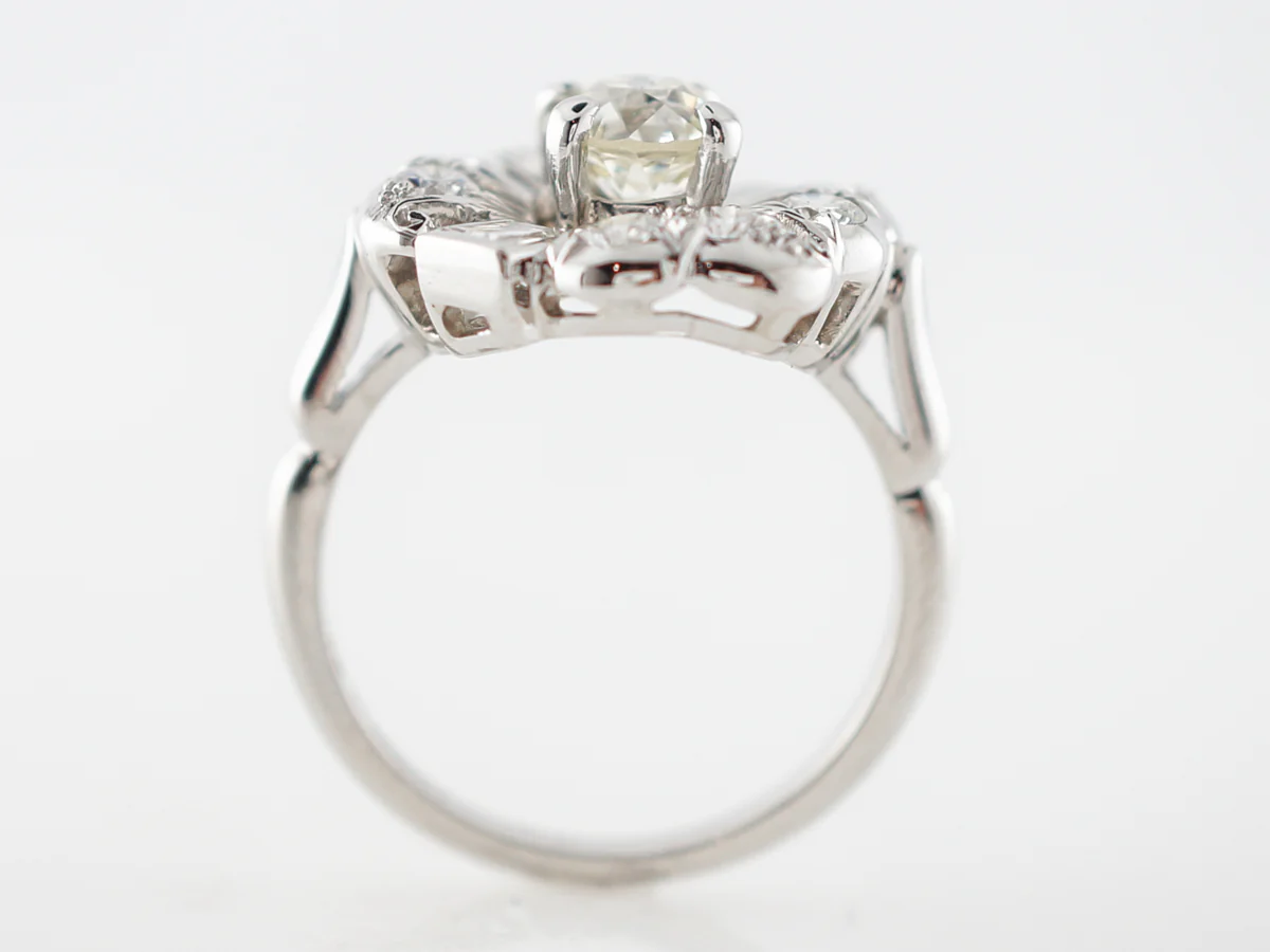Vintage 1950's Diamond Cluster Engagement Ring in Platinum - Image 4