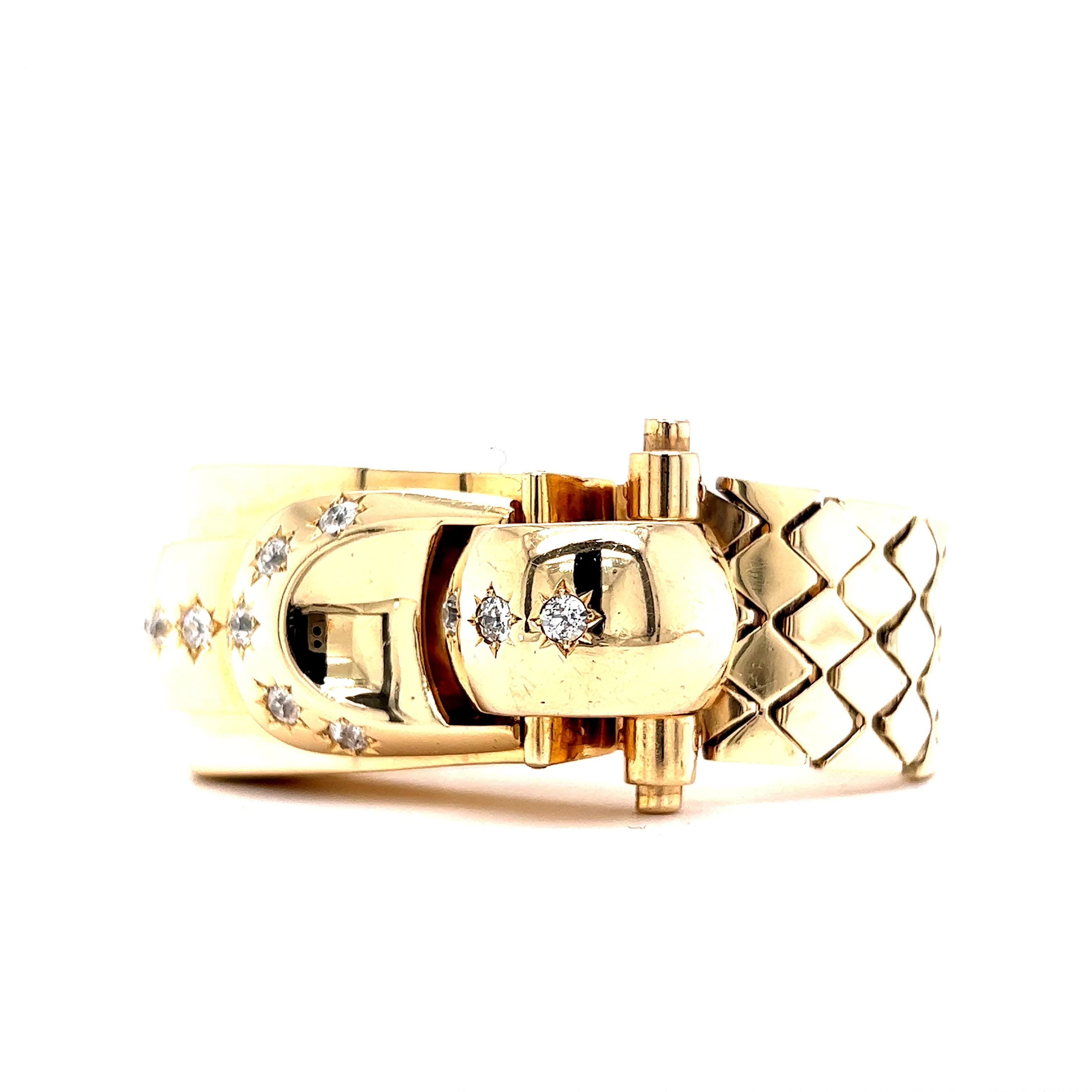 Vintage 1950's Diamond Watch Bracelet in 14k Yellow Gold - Image 2