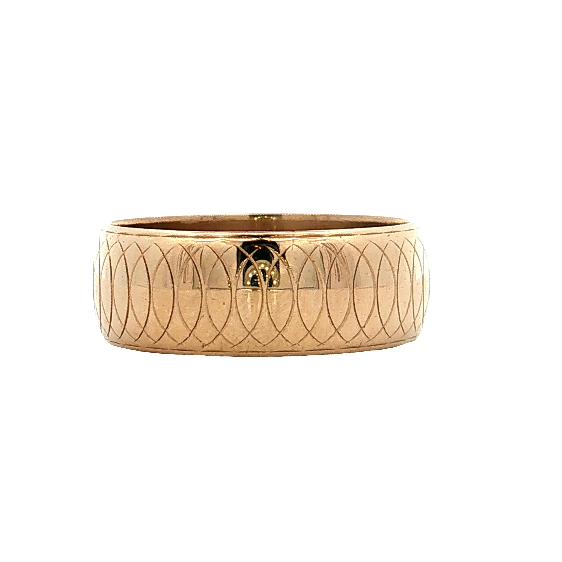 Vintage 1950s Engraved Men's Wedding Band 14k - Image 3
