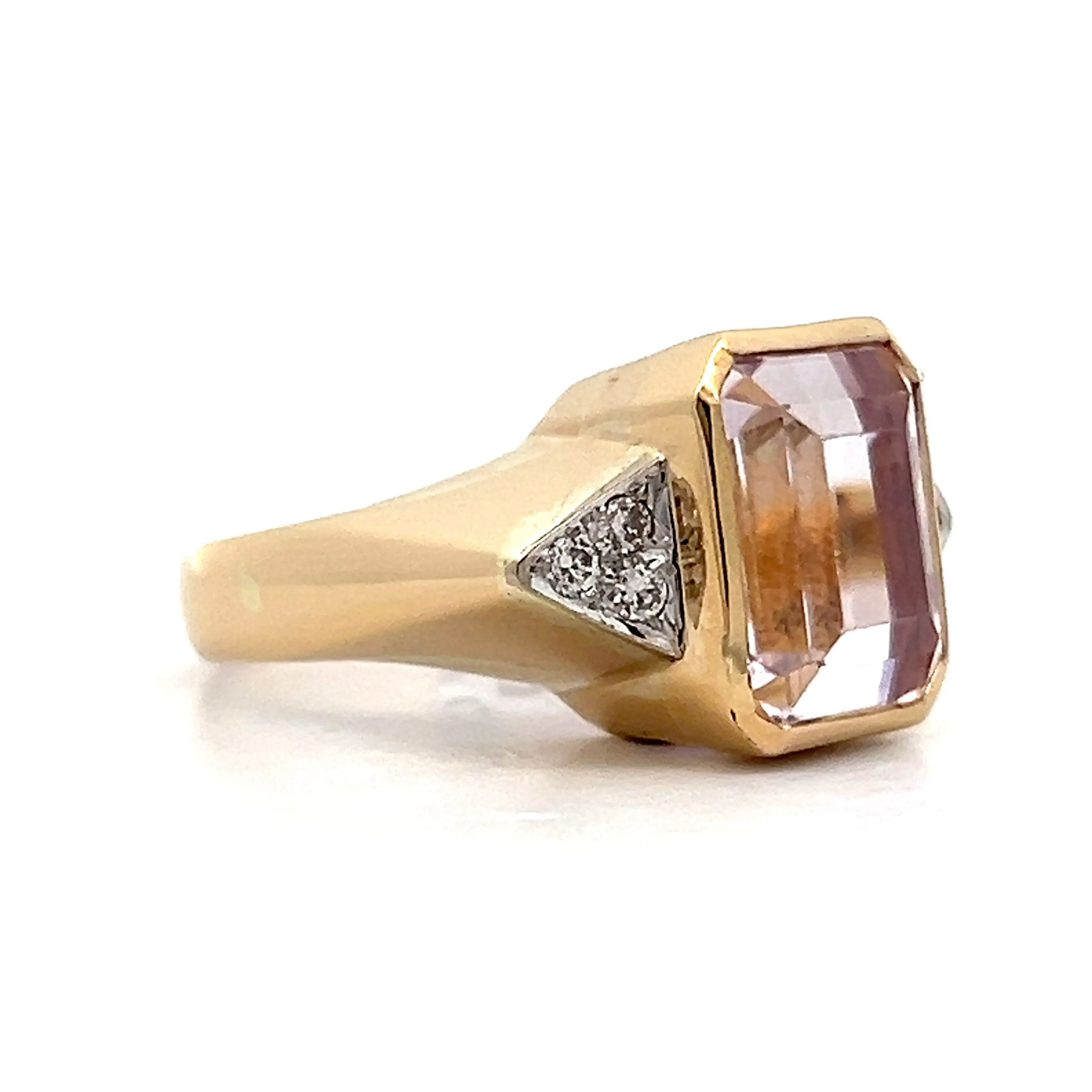 Vintage 1950's Kunzite Cocktail Ring in 18k Yellow Gold - Image 3