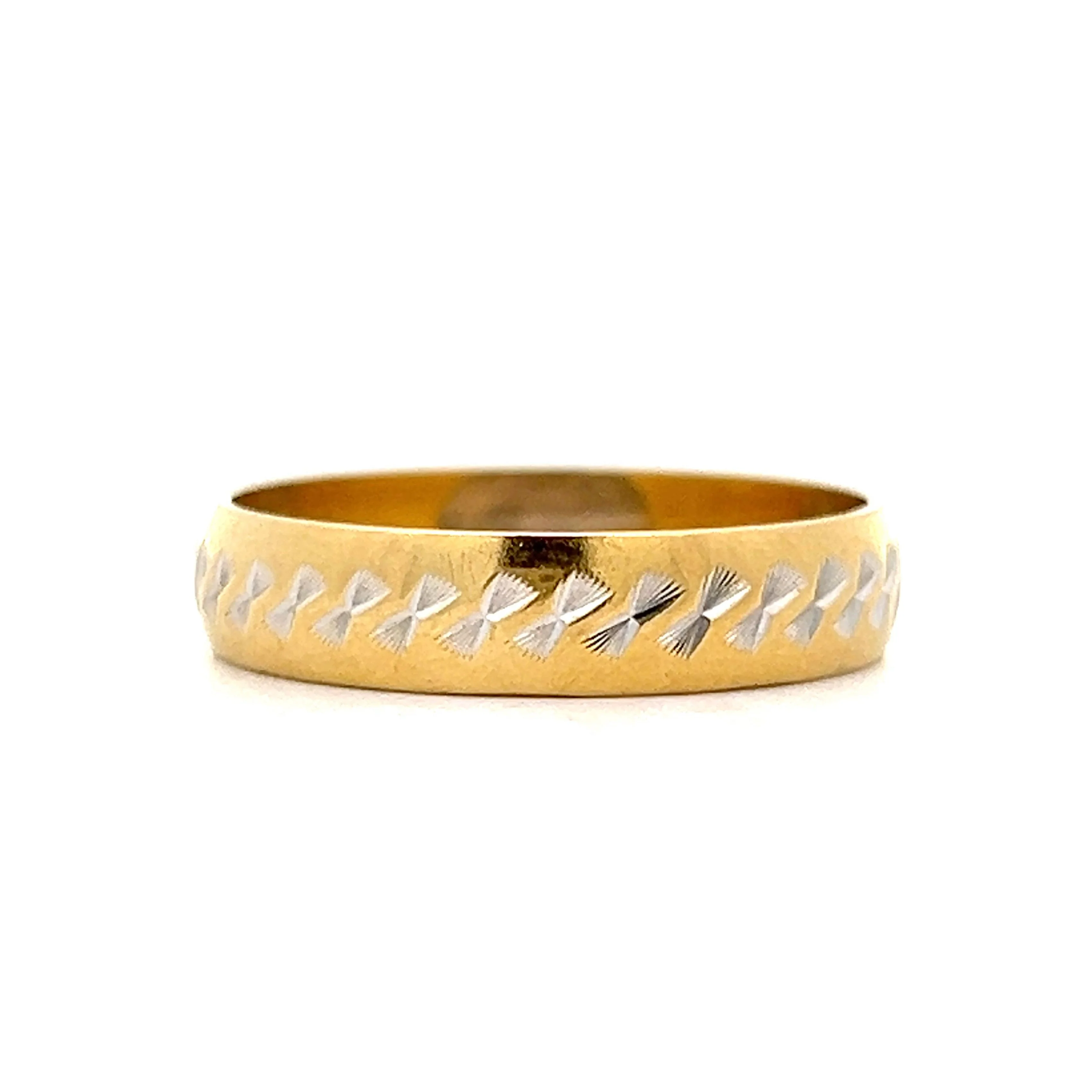 Vintage 1950's Men's 5mm Two-Tone Wedding Band