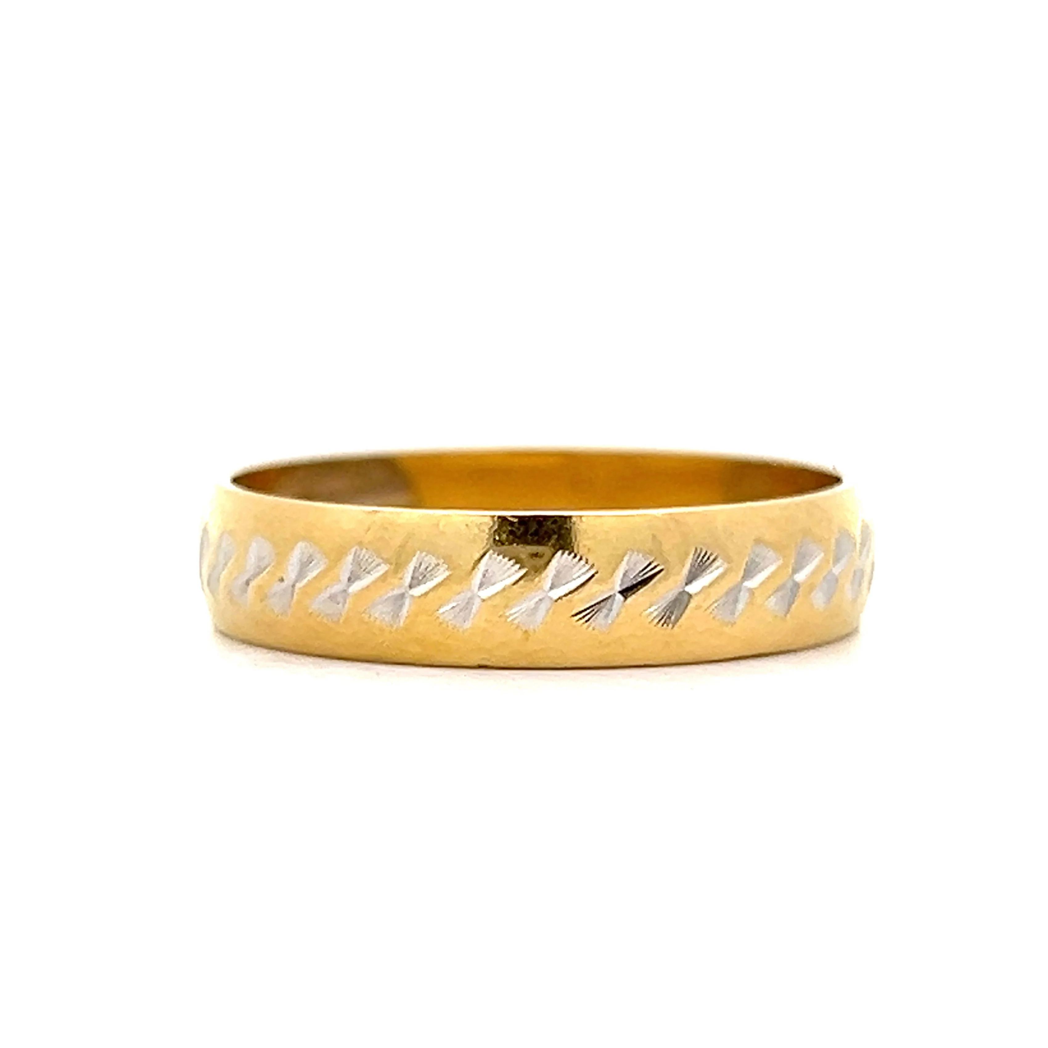 Vintage 1950's Men's 5mm Two-Tone Wedding Band - Image 2