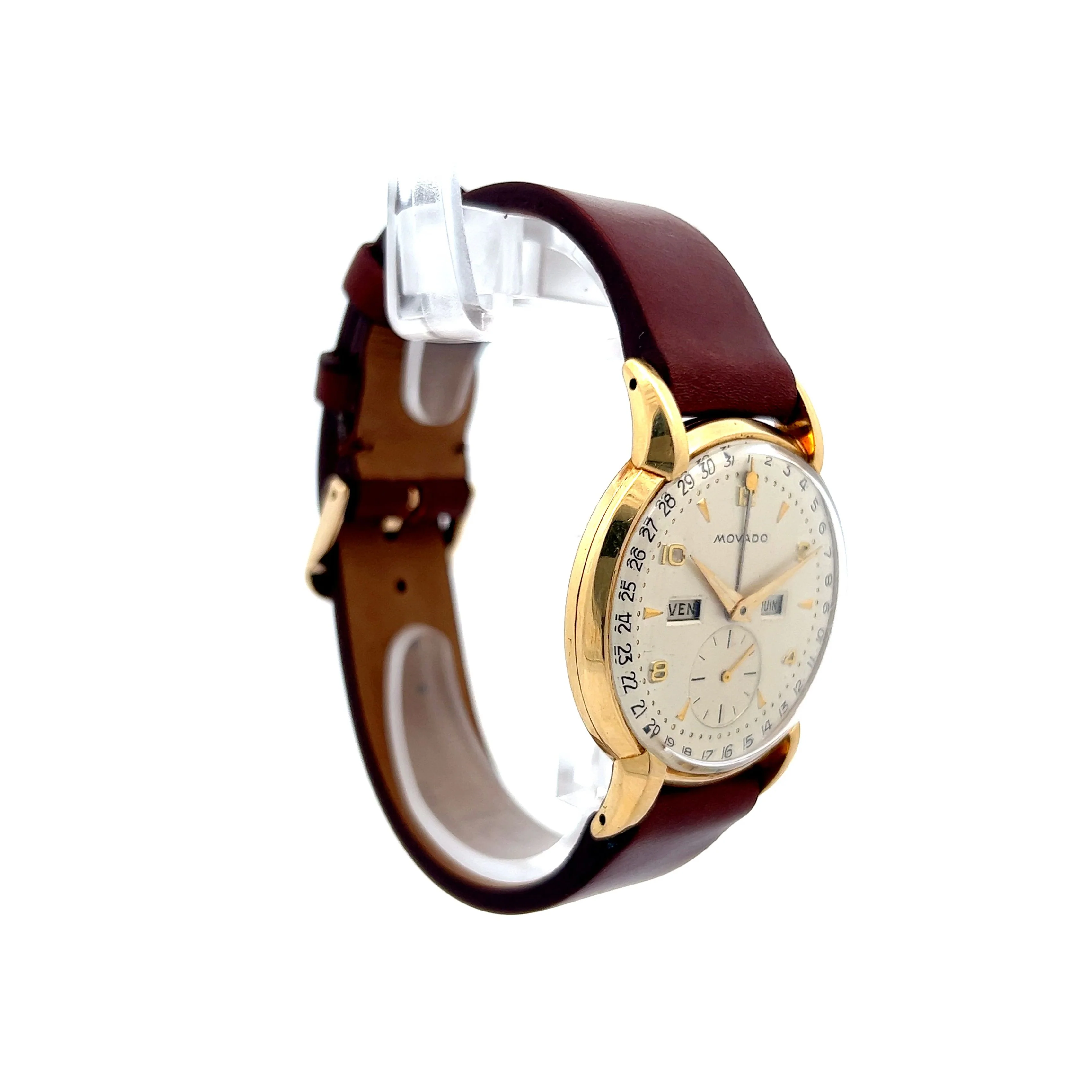 Vintage 1950's Movado Triple Calendar Watch 4862 in 18k Yellow Gold - Image 3