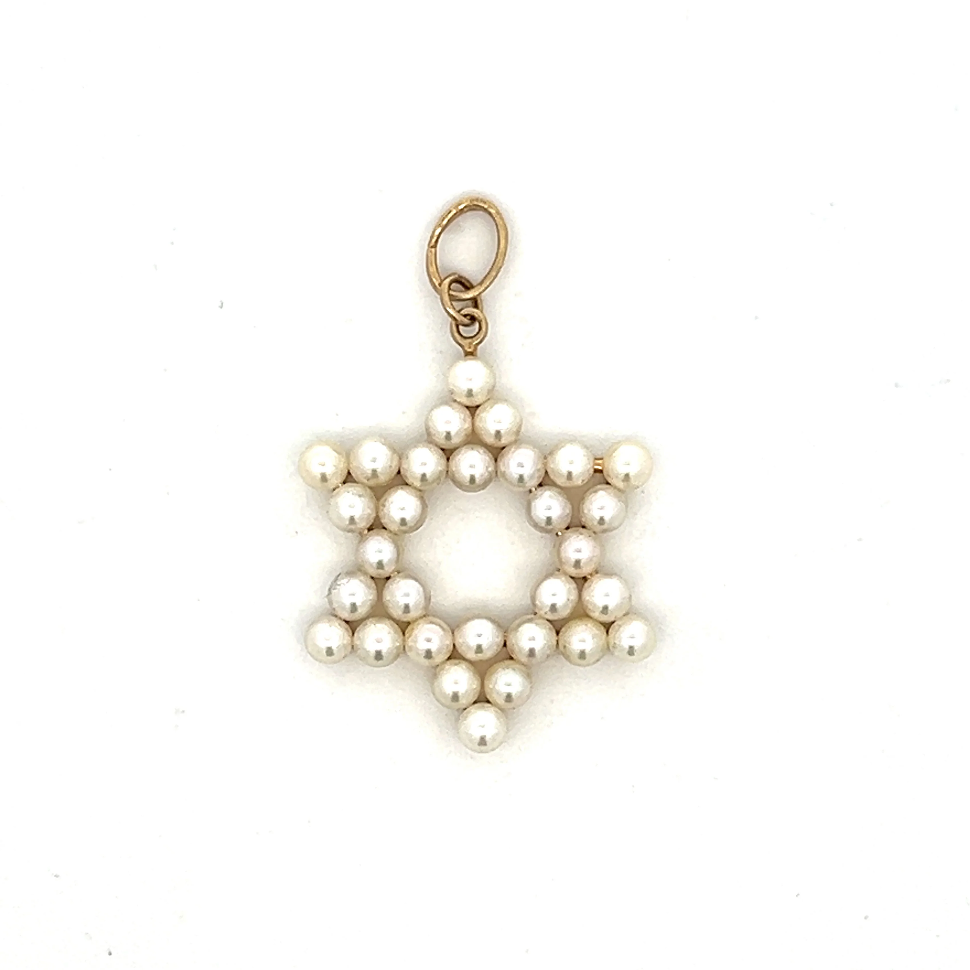 Vintage 1950s Pearl Pendant Necklace in 14k Yellow Gold