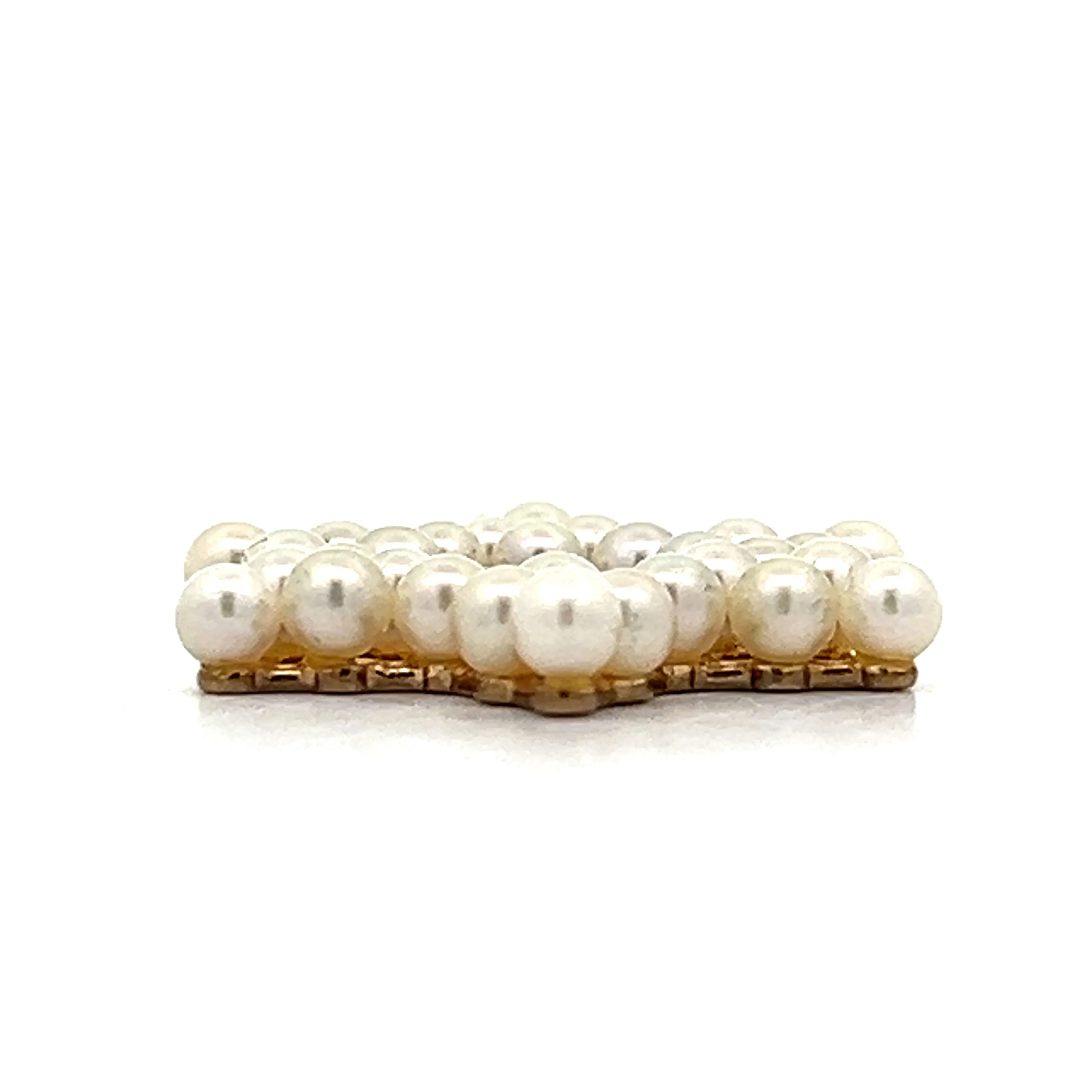 Vintage 1950s Pearl Pendant Necklace in 14k Yellow Gold - Image 2