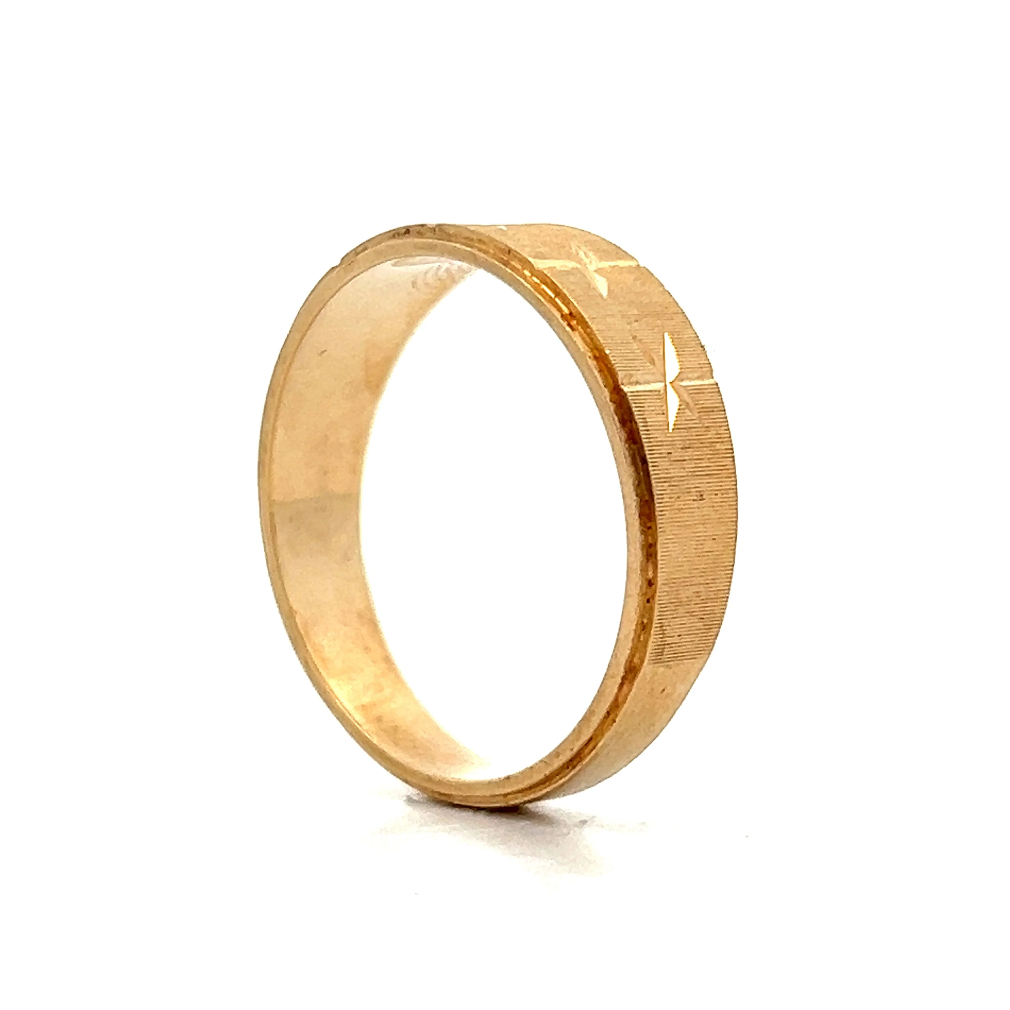 Vintage 1950's Star Wedding Band in 14k Yellow Gold - Image 5