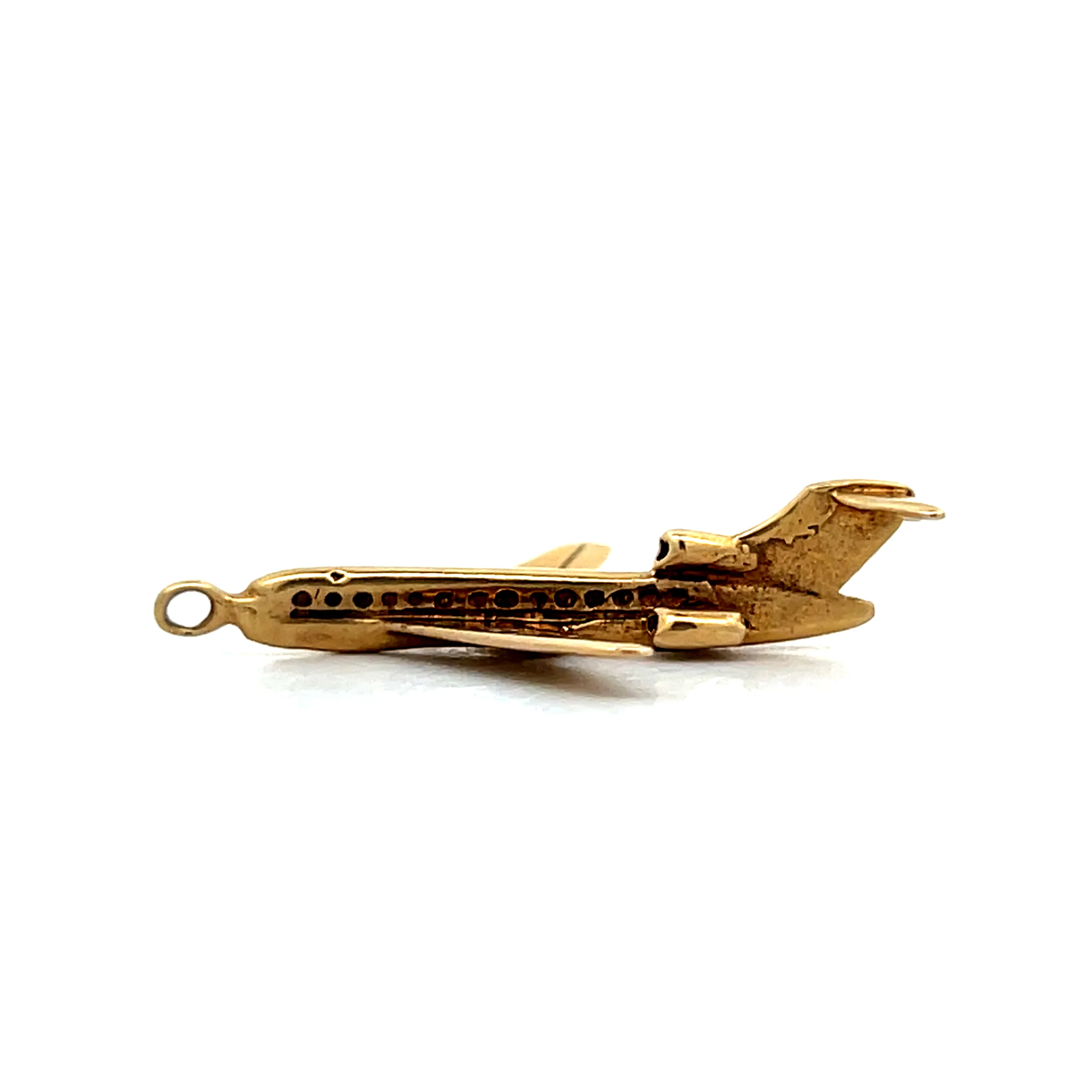 Vintage 1960s Airplane Charm in 14k Yellow Gold - Image 2