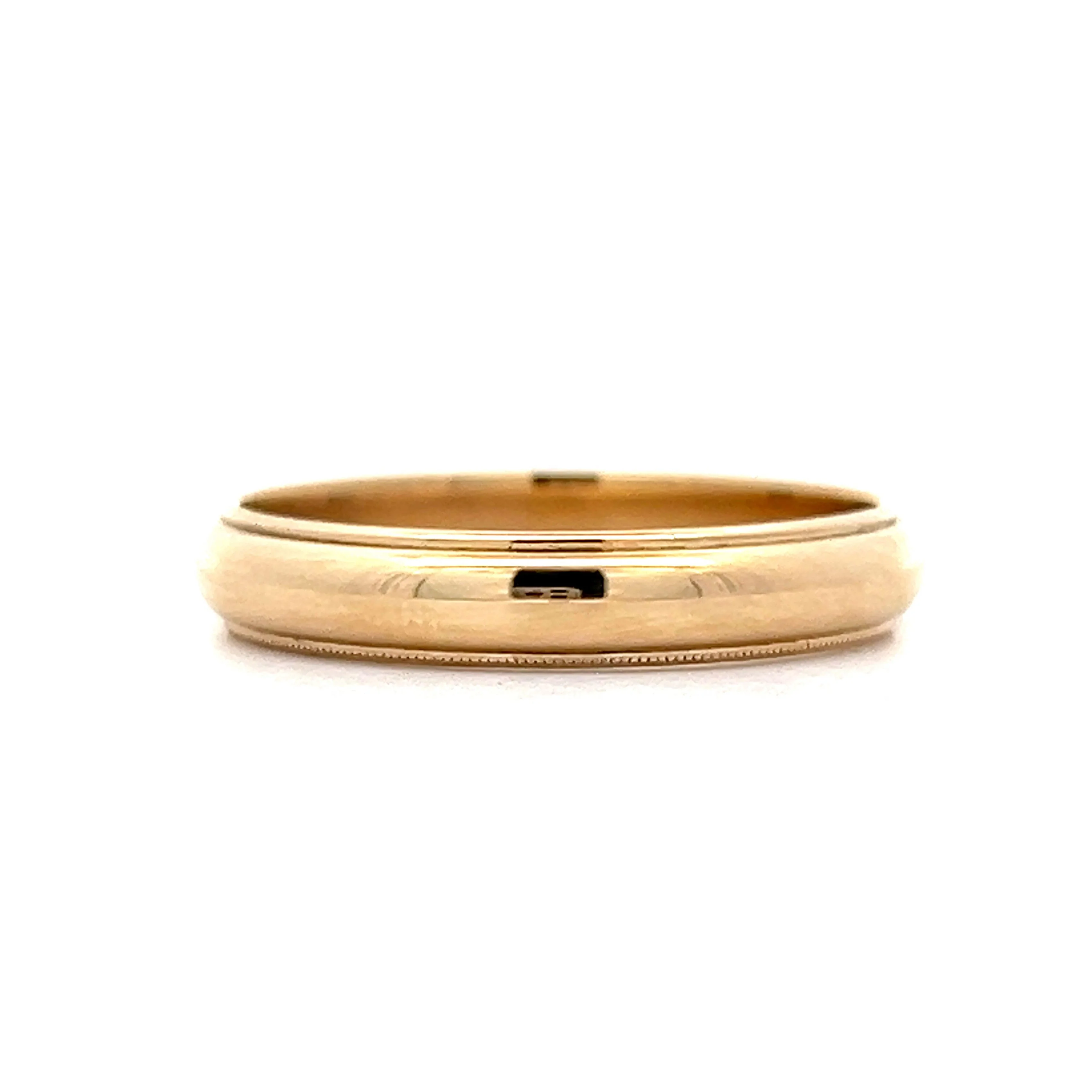 Vintage 1960's Mens Milgrain Band in 14k Yellow Gold - Image 2