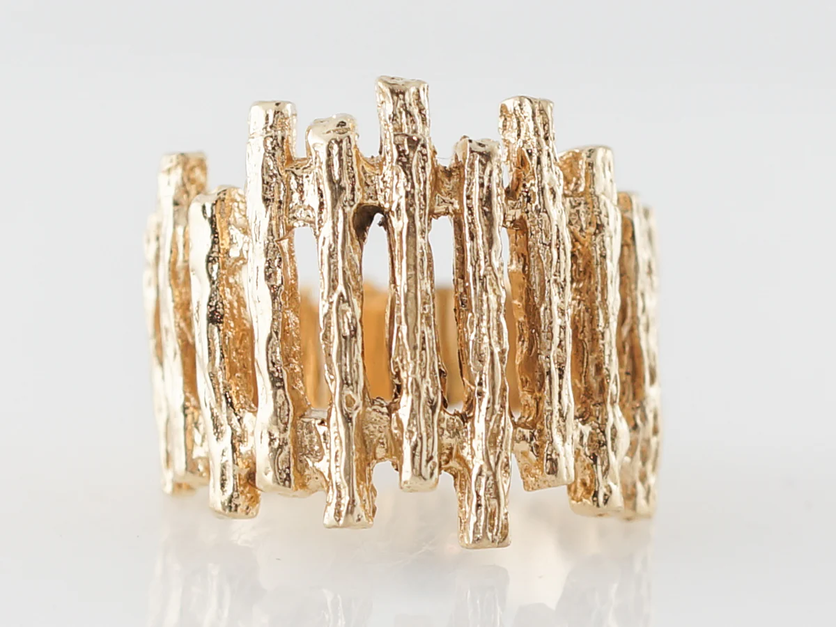 Vintage 1960's Mid Century Bark Ring