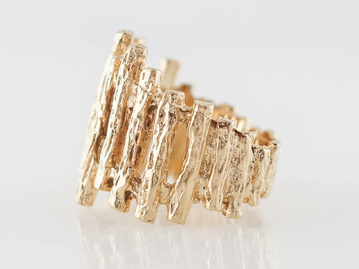 Vintage 1960's Mid Century Bark Ring - Image 2
