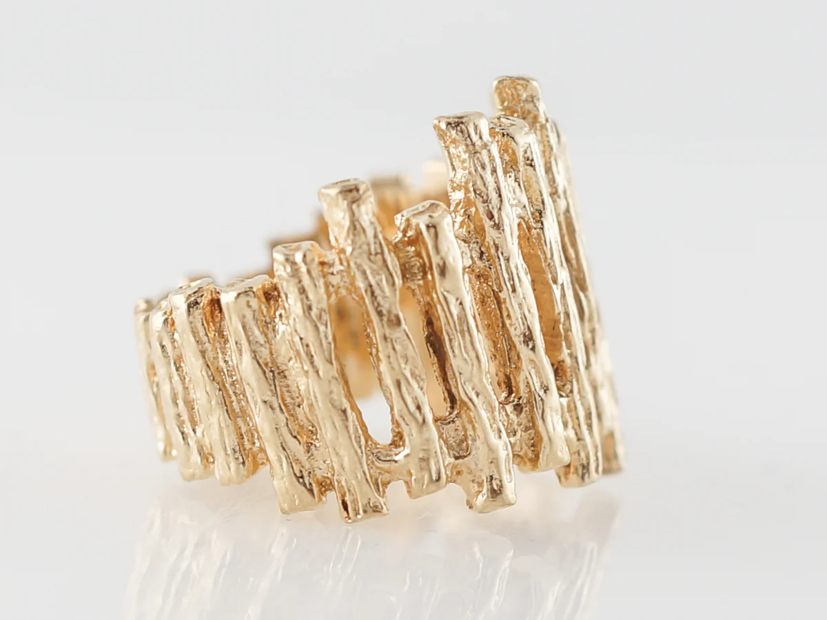 Vintage 1960's Mid Century Bark Ring - Image 3