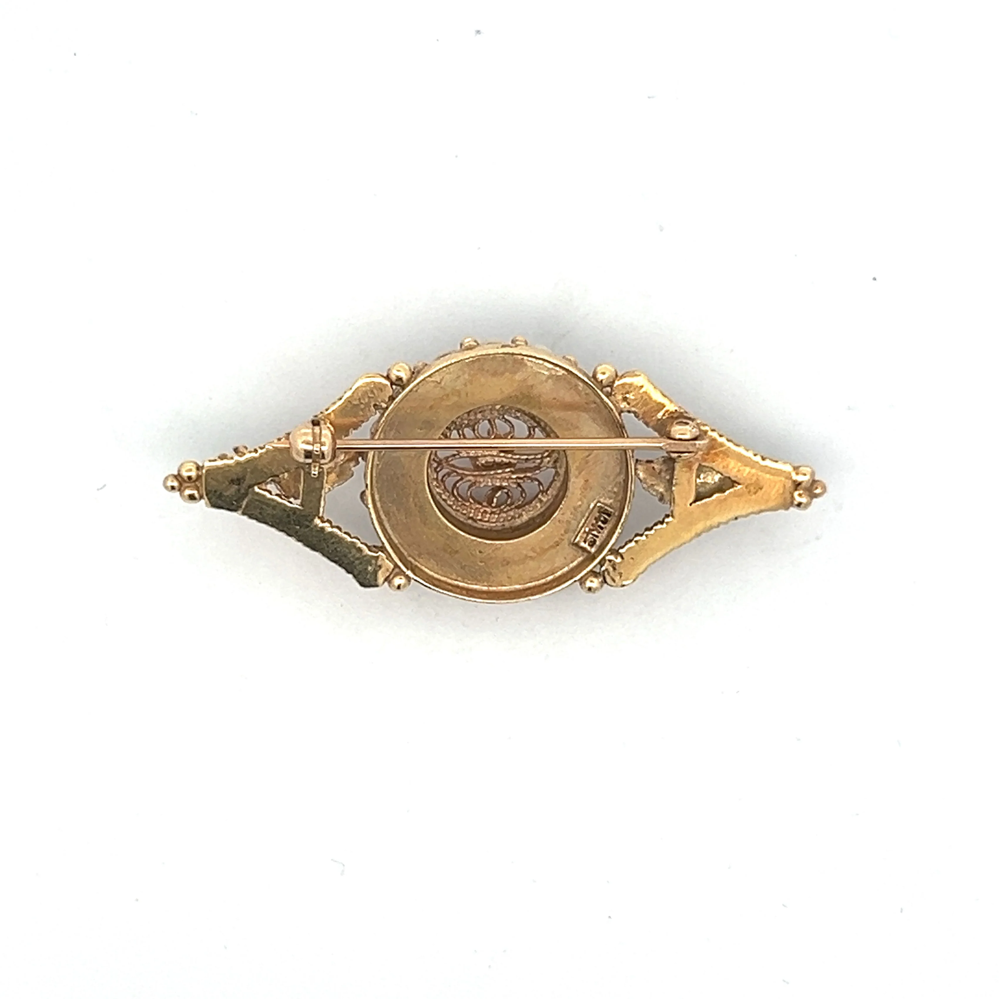 Vintage 1960's Pearl Brooch in 14k Yellow Gold - Image 3