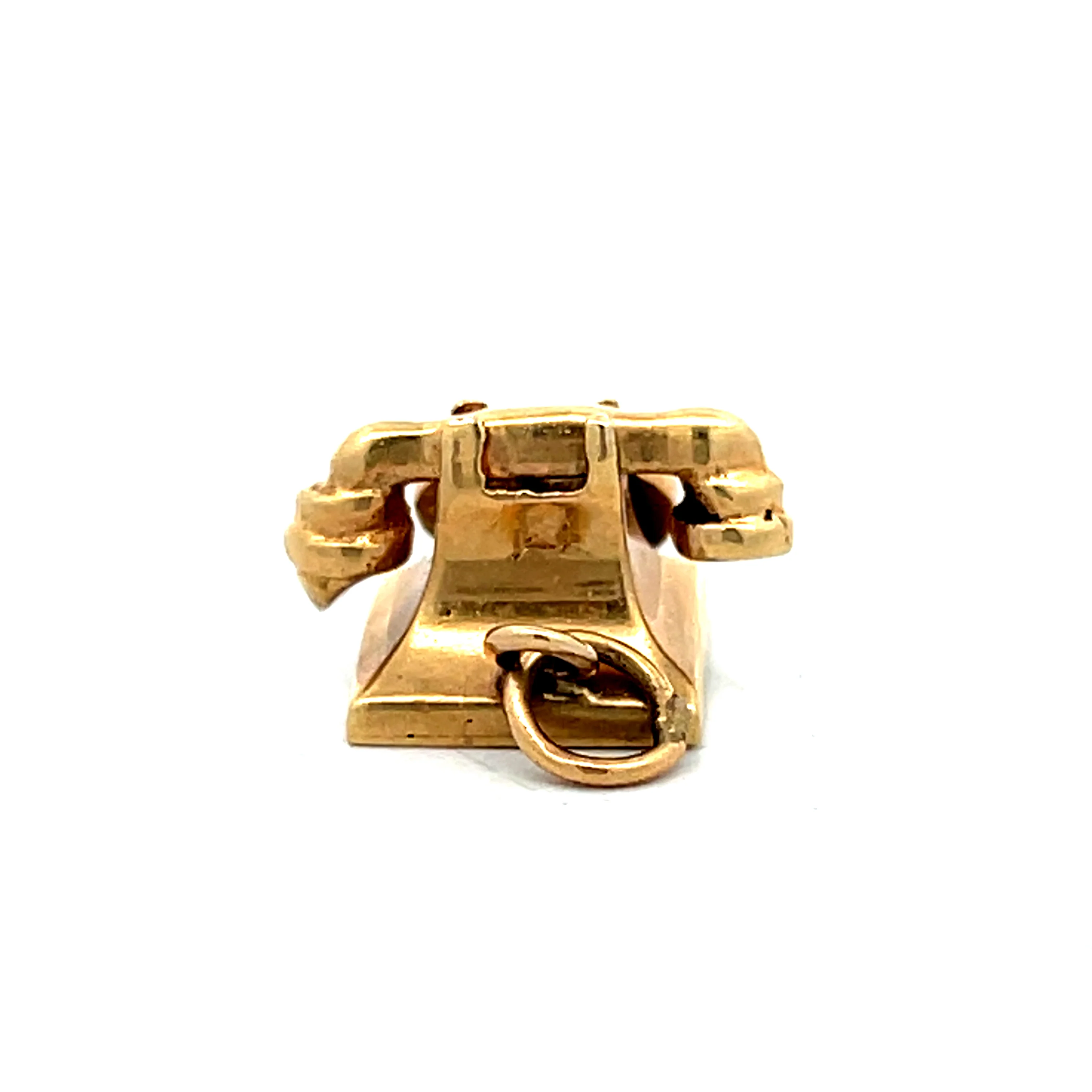Vintage 1960s Rotary Phone Charm in 14k Yellow Gold - Image 2