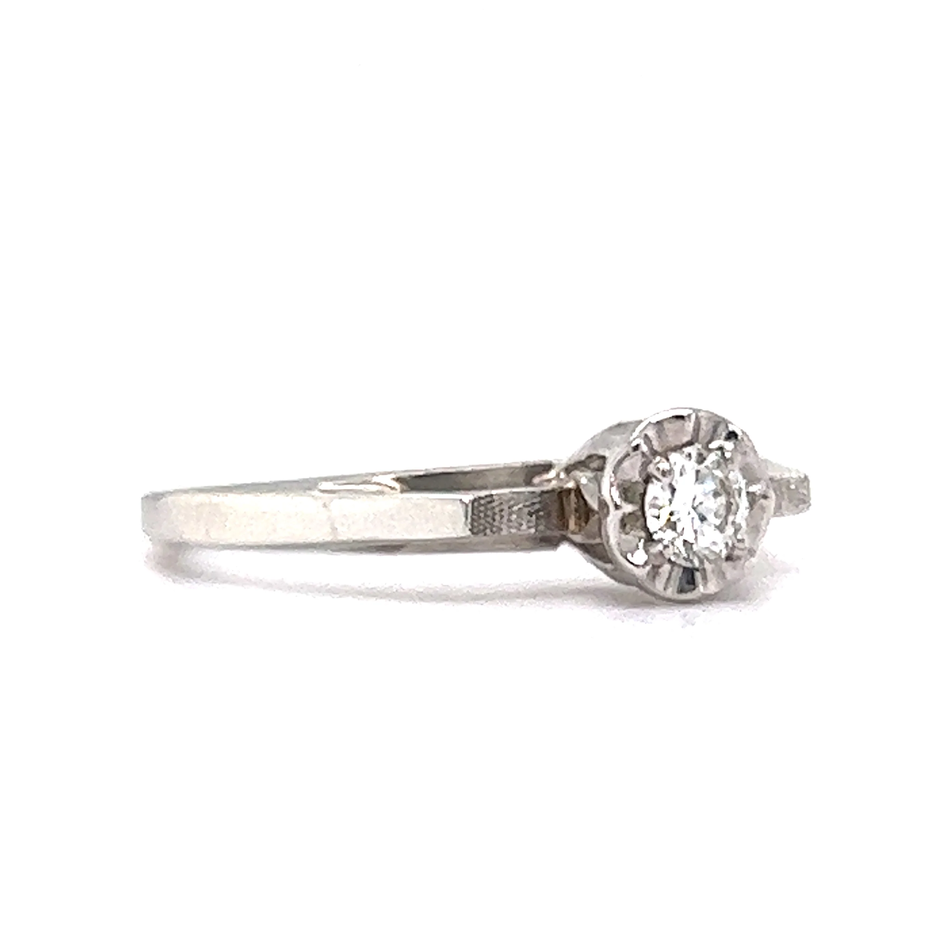 Vintage 1960's Solitaire Diamond Engagement Ring in 14k - Image 3