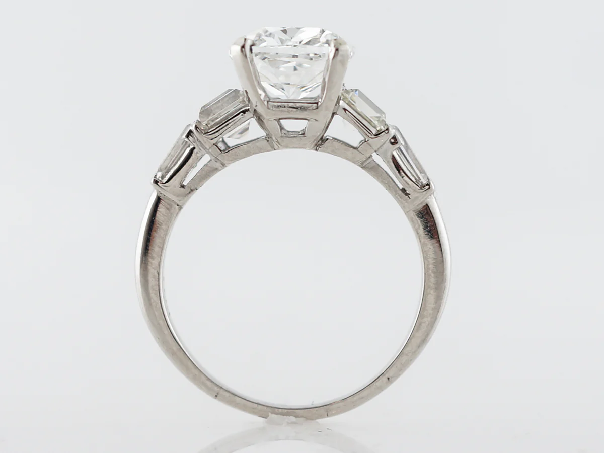 Vintage 2 Carat Cushion Cut Diamond Engagement Ring - Image 4