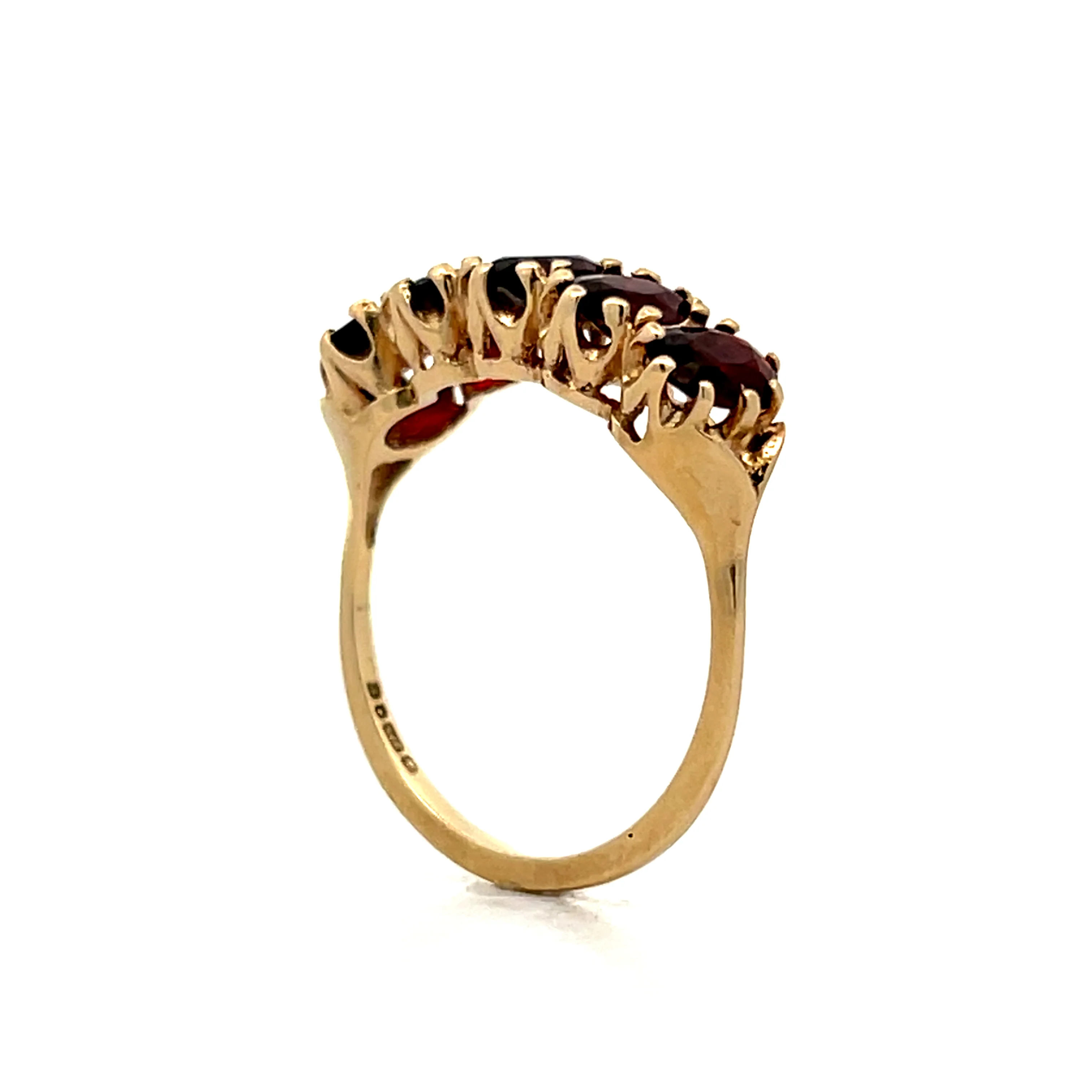 Vintage 5 Stone Garnet Stacking Band in 10k Yellow Gold - Image 5