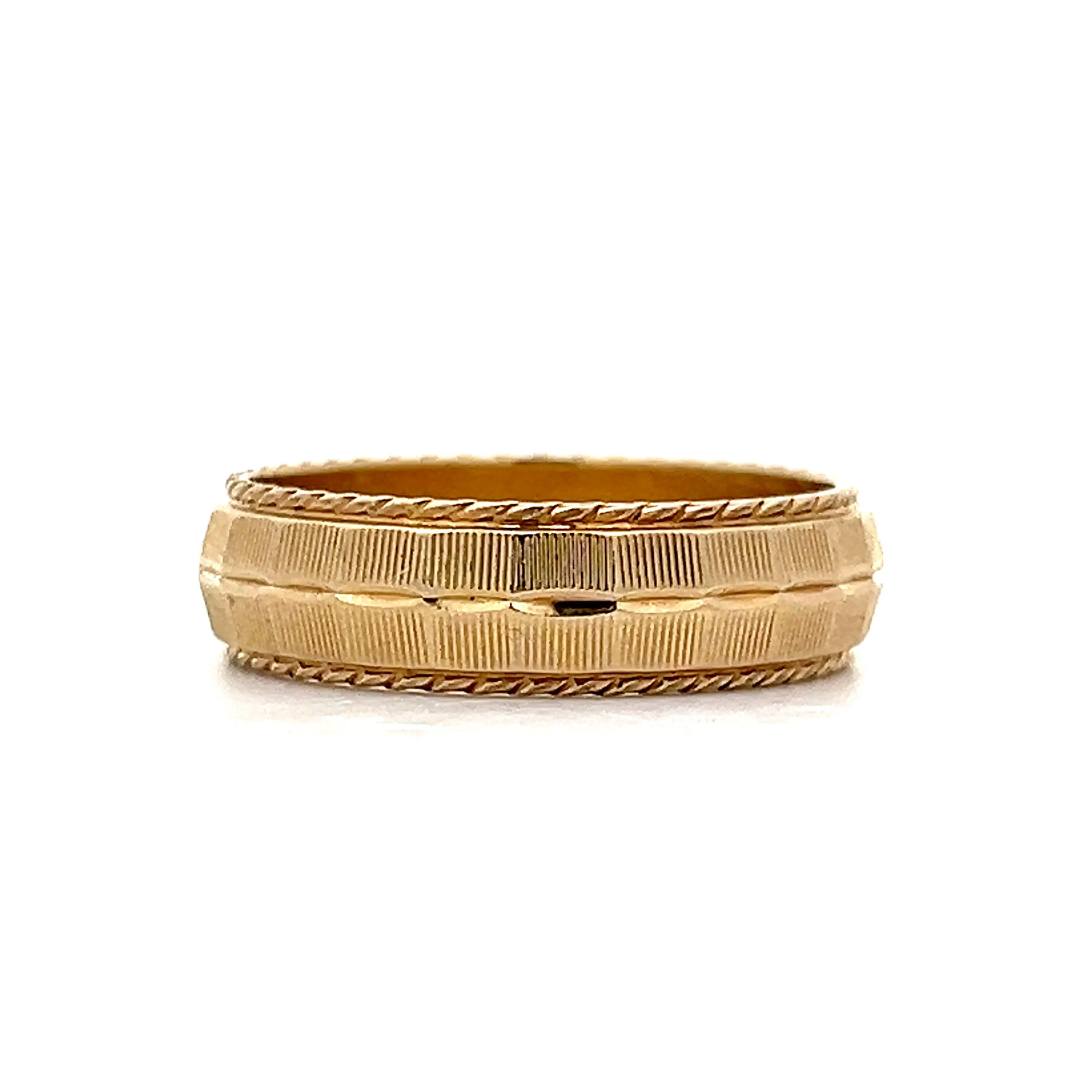 Vintage 6mm Men's Wedding Band in 14k Yellow Gold - Image 3