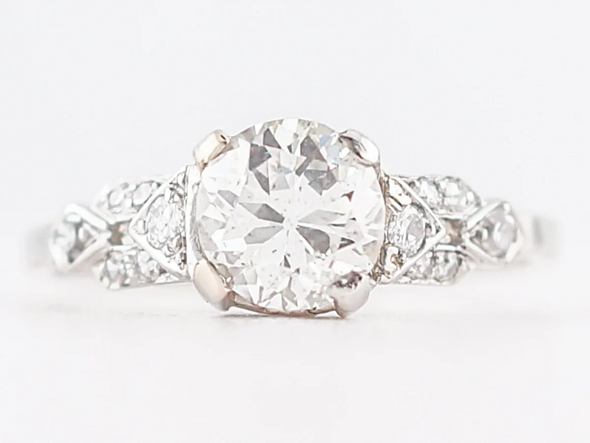 Vintage Art Deco 1.16 Carat European Cut Diamond Ring
