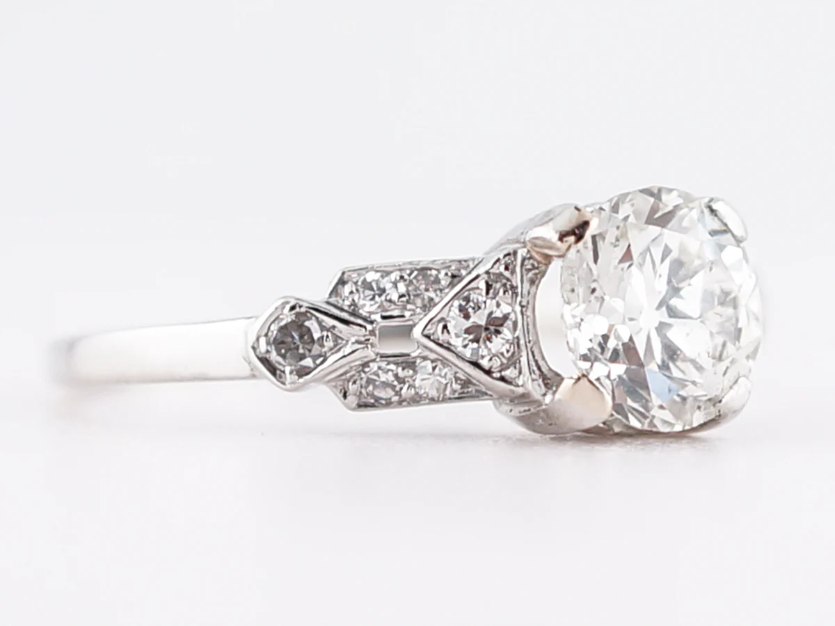 Vintage Art Deco 1.16 Carat European Cut Diamond Ring - Image 3