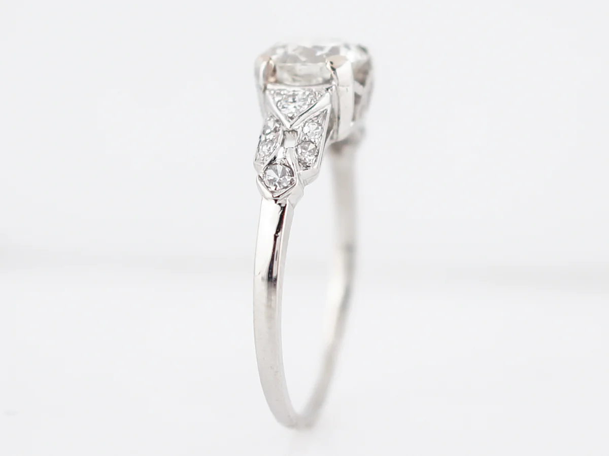 Vintage Art Deco 1.16 Carat European Cut Diamond Ring - Image 5