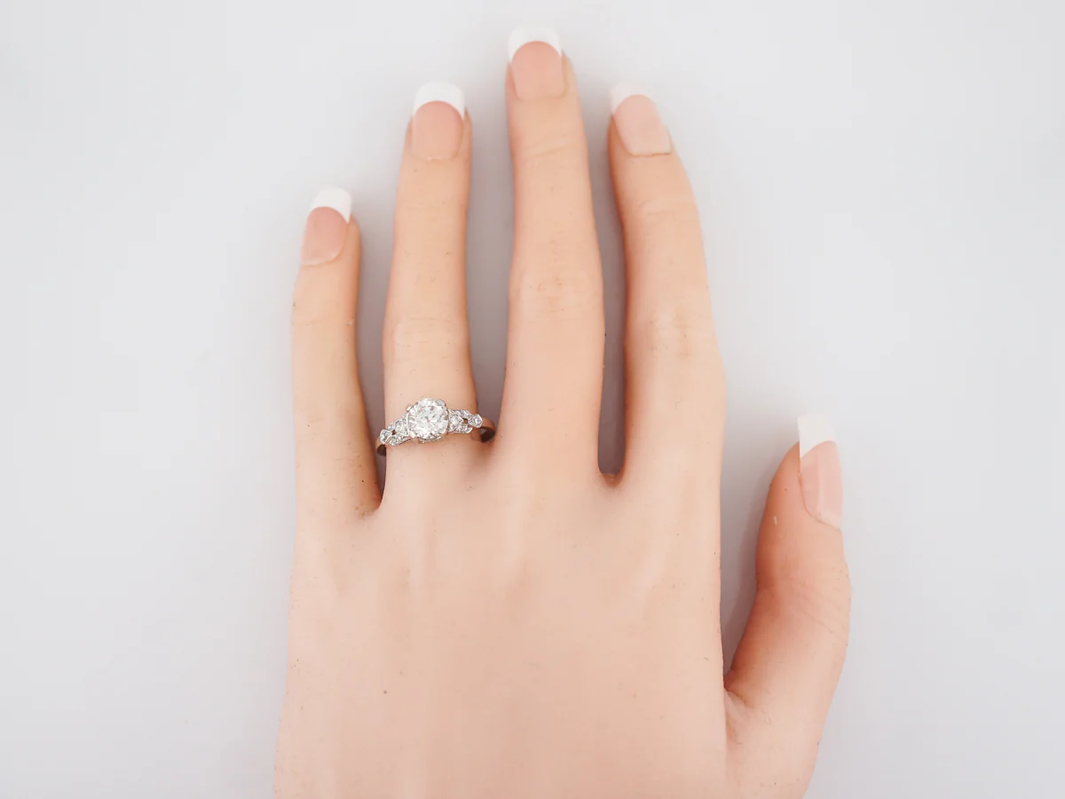 Vintage Art Deco 1.16 Carat European Cut Diamond Ring - Image 6