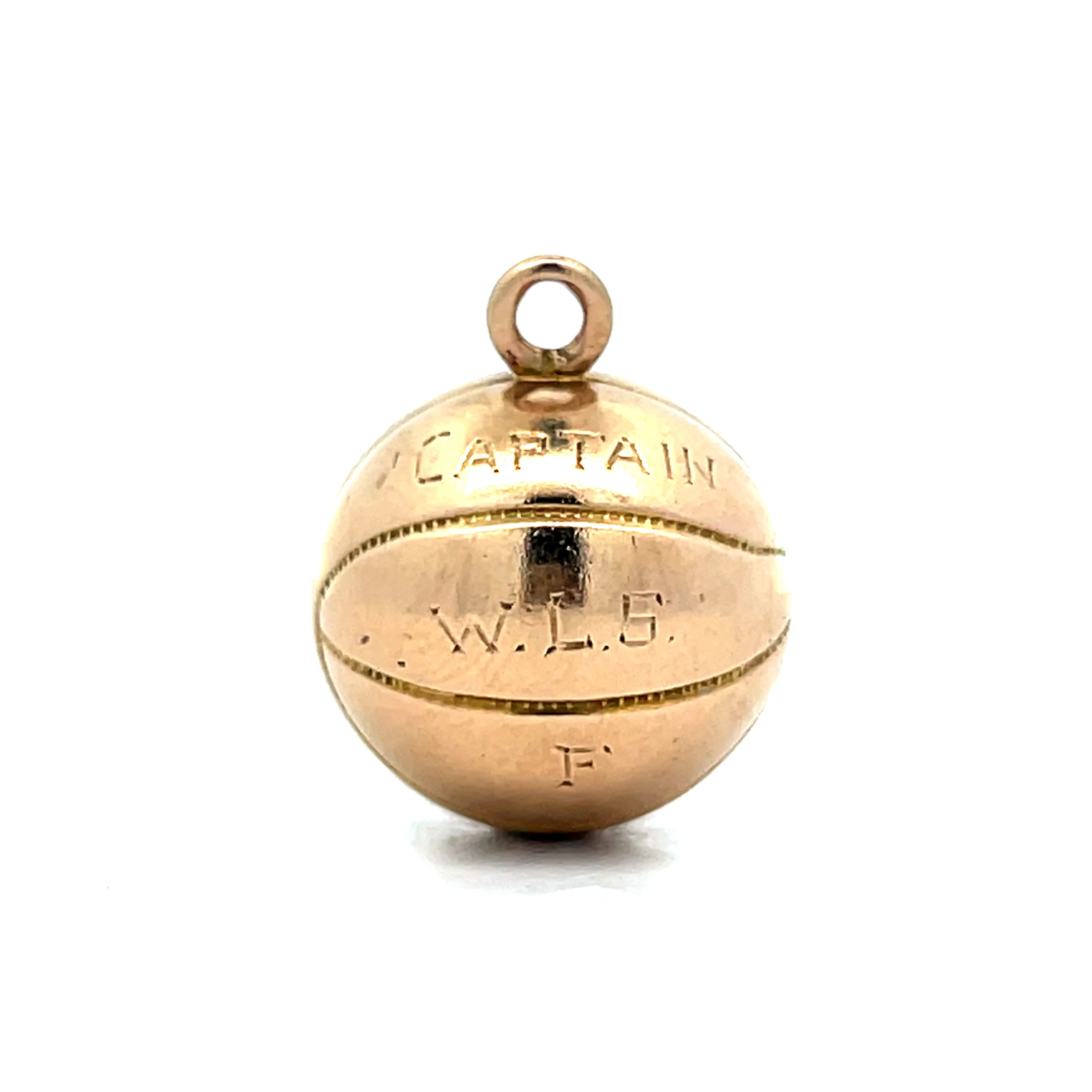 Vintage Art Deco Basketball Charm in 14k - Image 3