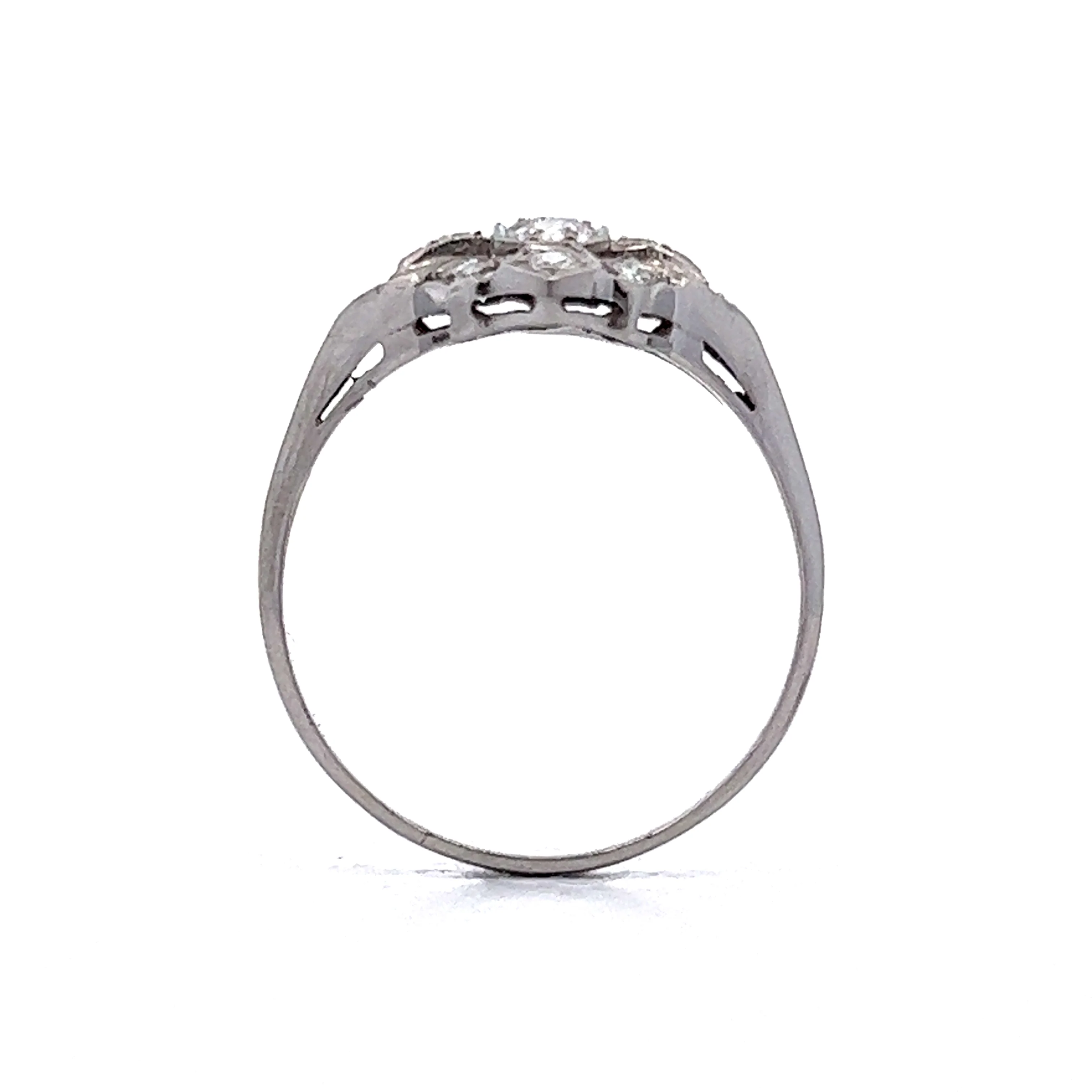 Vintage Art Deco Diamond Cocktail Ring in Platinum - Image 4