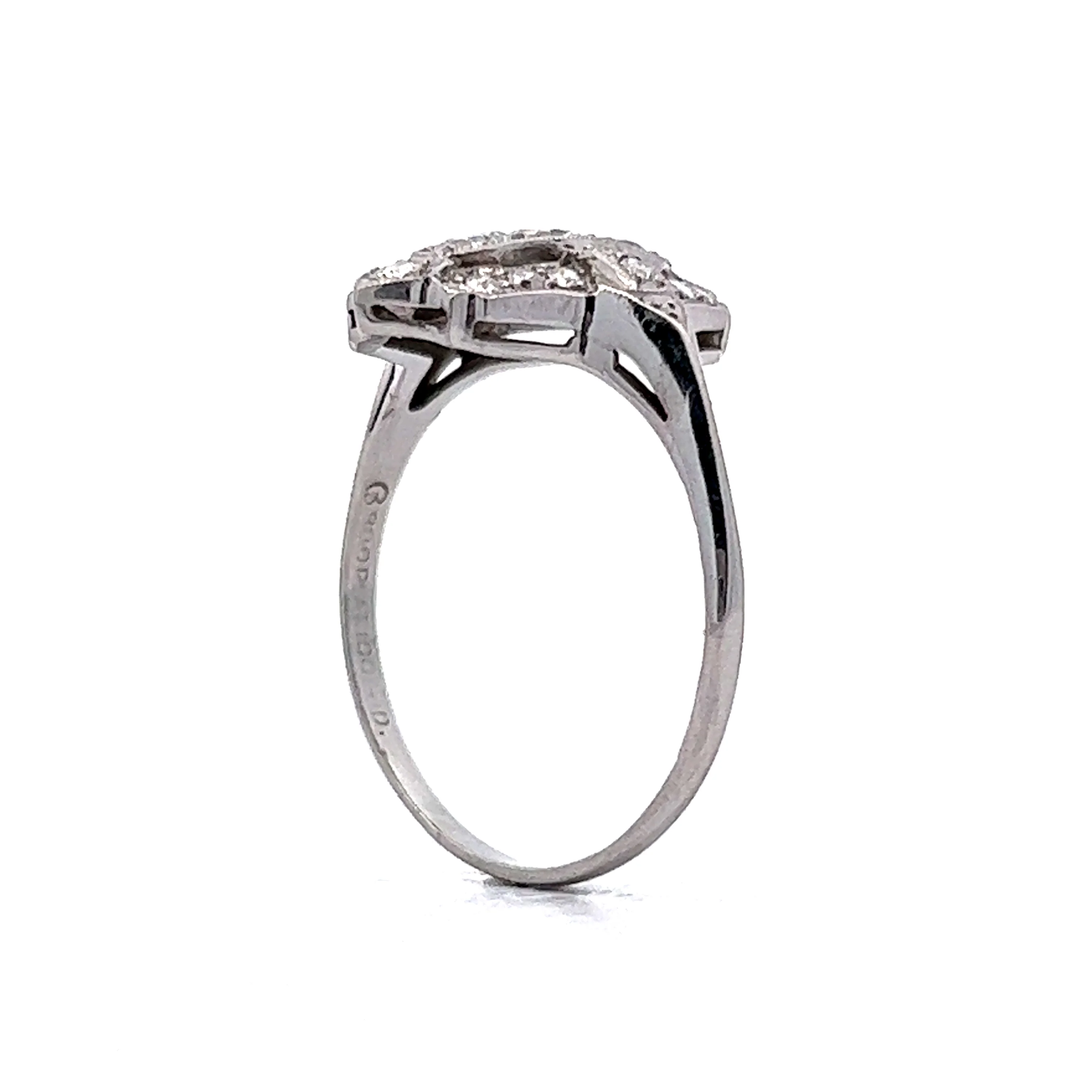 Vintage Art Deco Diamond Cocktail Ring in Platinum - Image 5