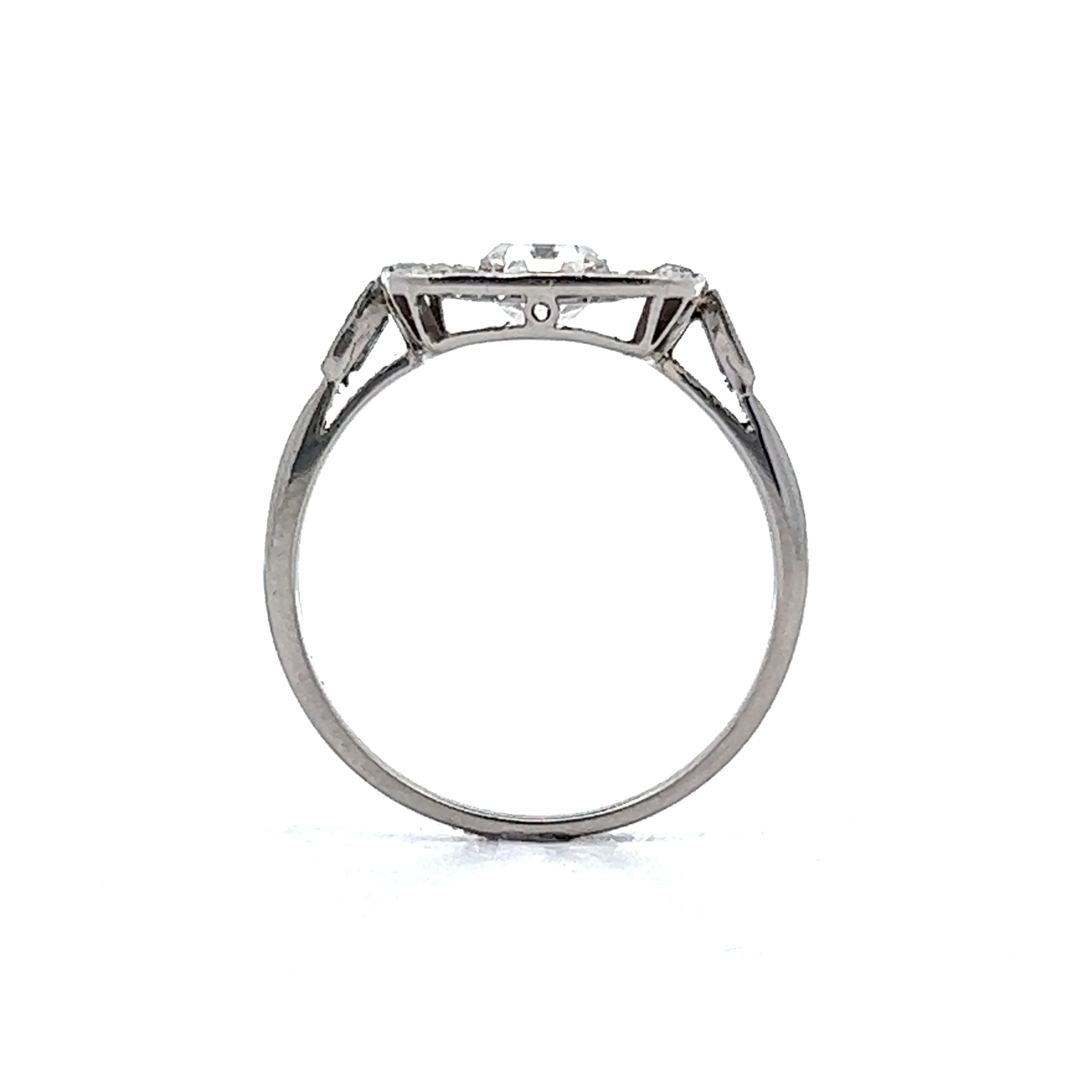 Vintage Art Deco Emerald Cut Cocktail Ring in Platinum - Image 4