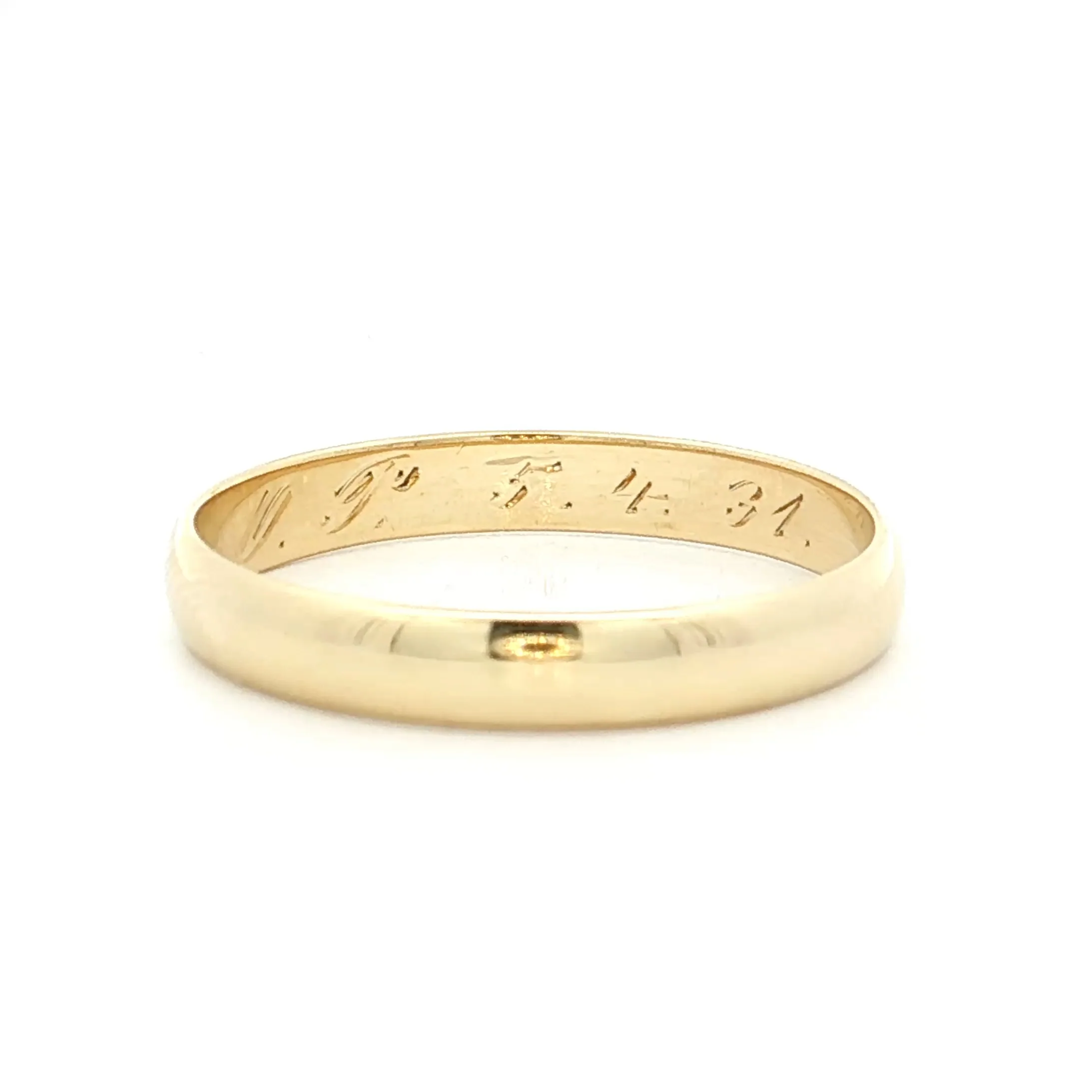 Vintage Art Deco Mens Wedding Band 14k Yellow Gold - Image 4