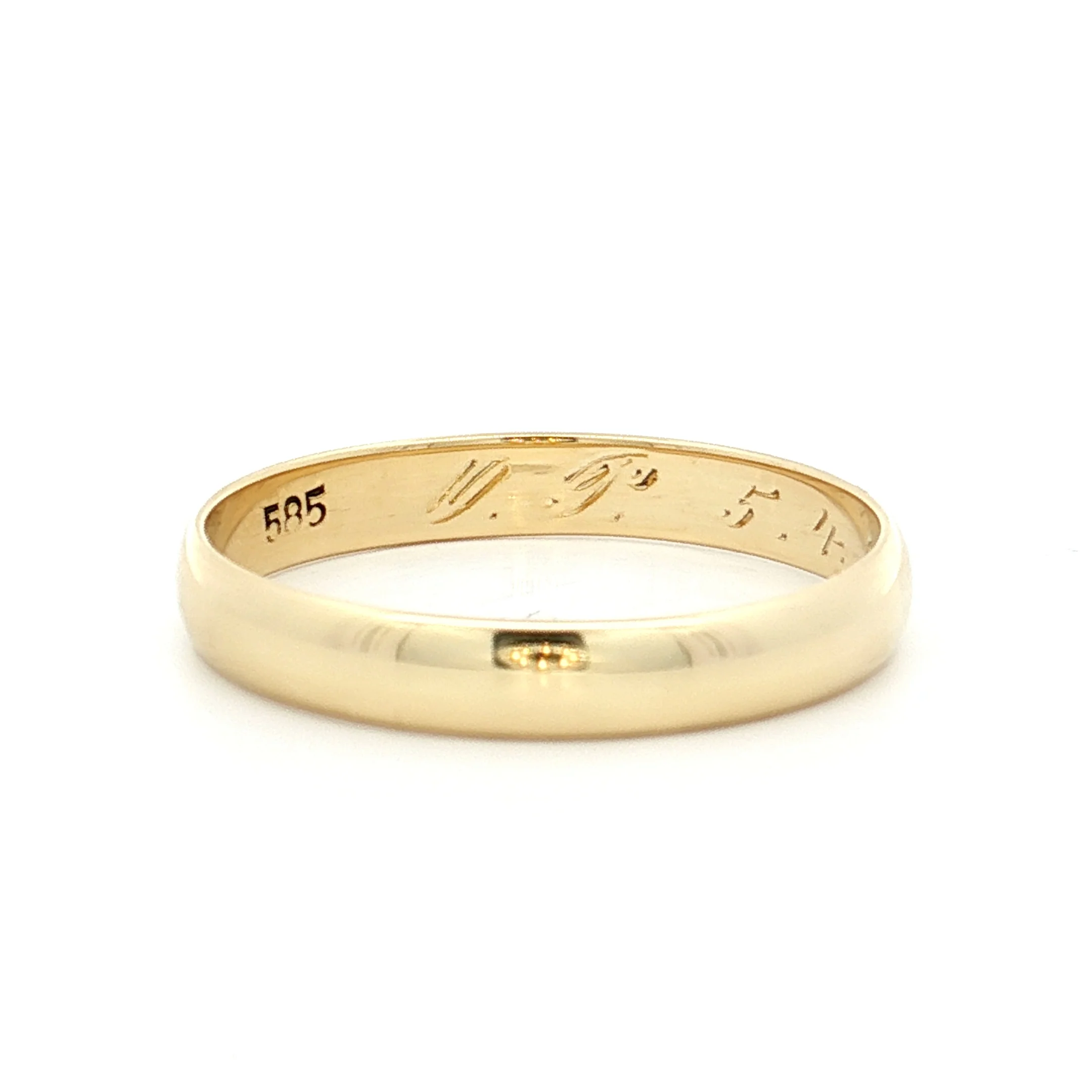 Vintage Art Deco Mens Wedding Band 14k Yellow Gold - Image 5