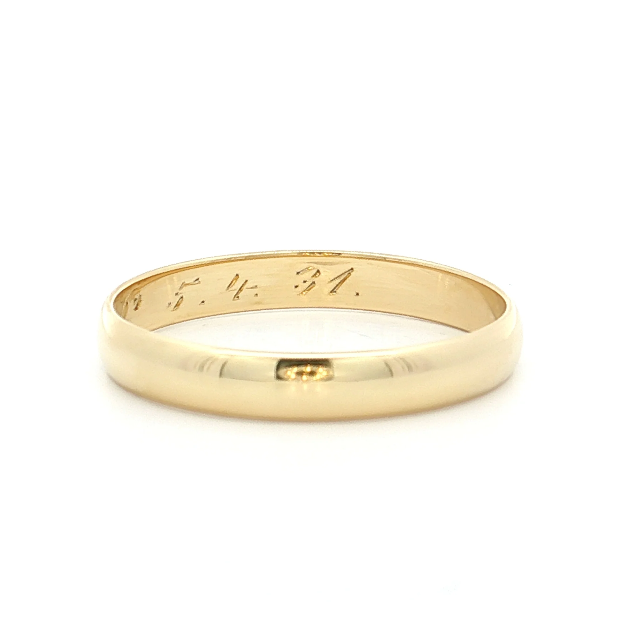 Vintage Art Deco Mens Wedding Band 14k Yellow Gold - Image 6