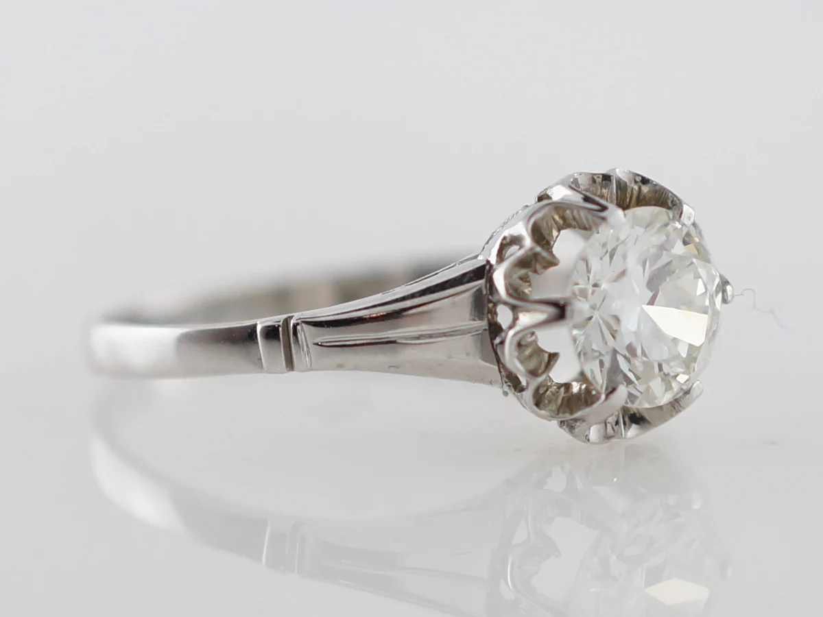 Vintage Art Deco Old European Cut Diamond Solitaire Engagement Ring - Image 3