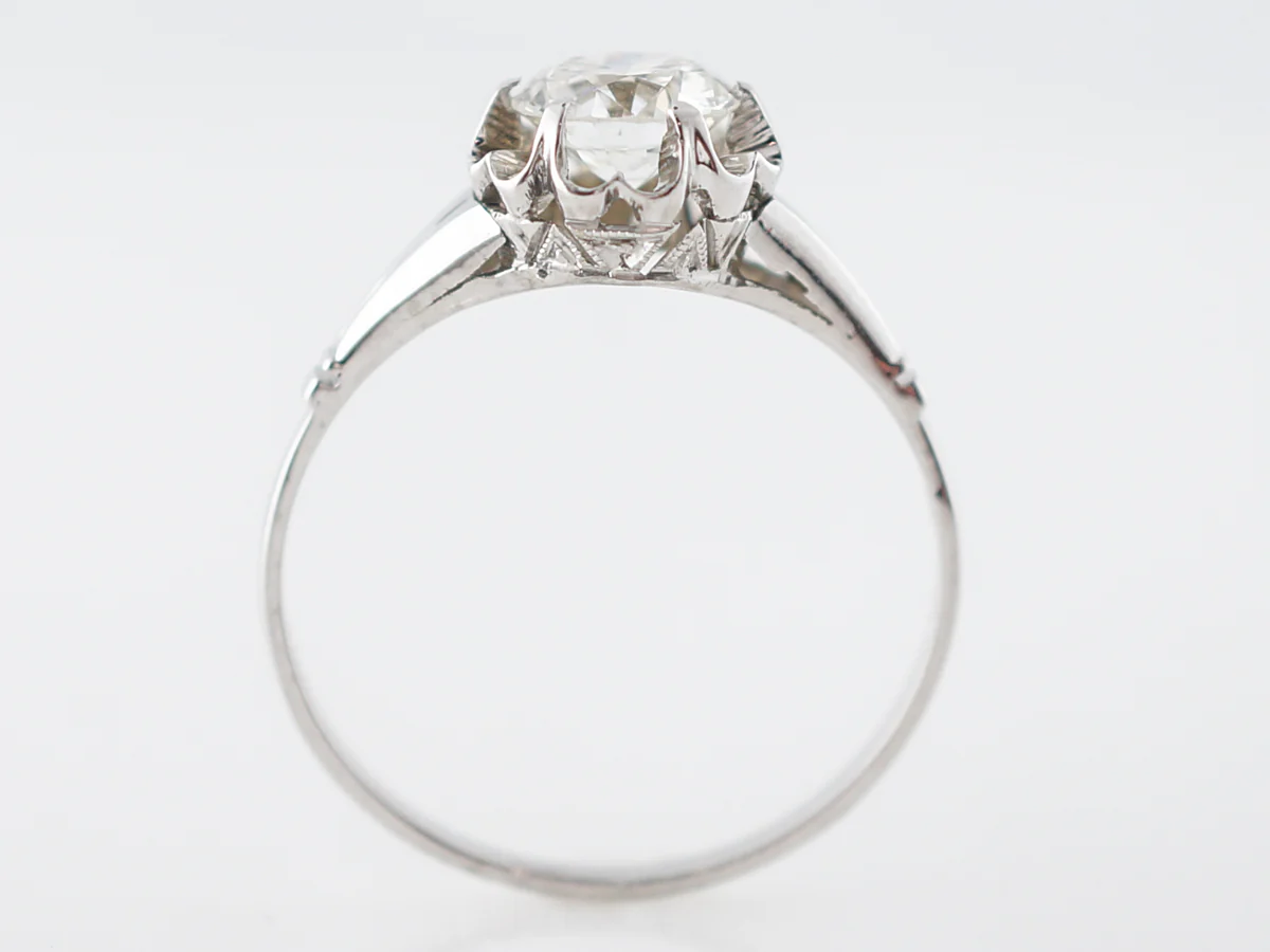Vintage Art Deco Old European Cut Diamond Solitaire Engagement Ring - Image 4