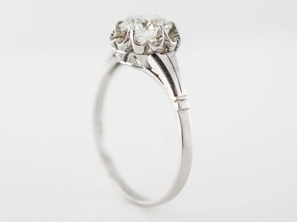 Vintage Art Deco Old European Cut Diamond Solitaire Engagement Ring - Image 5