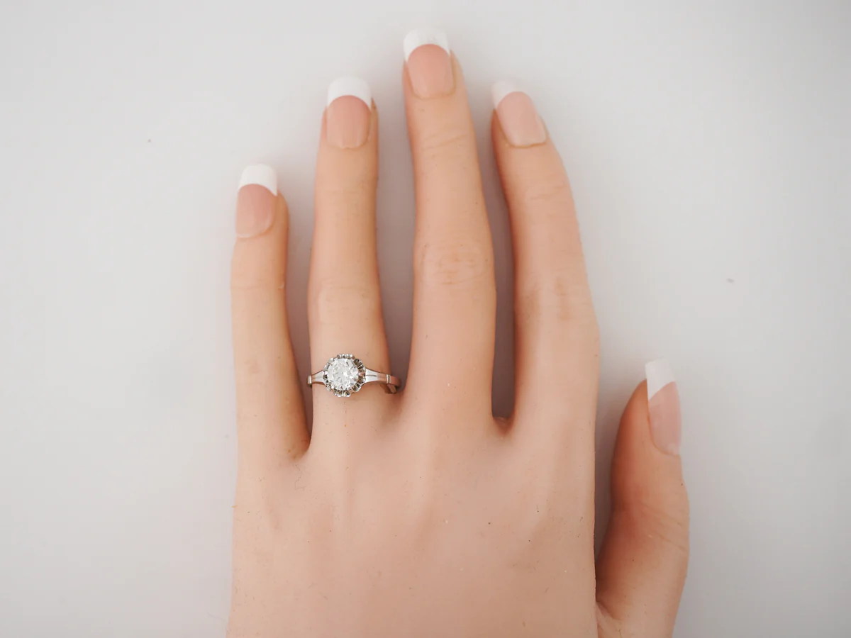Vintage Art Deco Old European Cut Diamond Solitaire Engagement Ring - Image 6