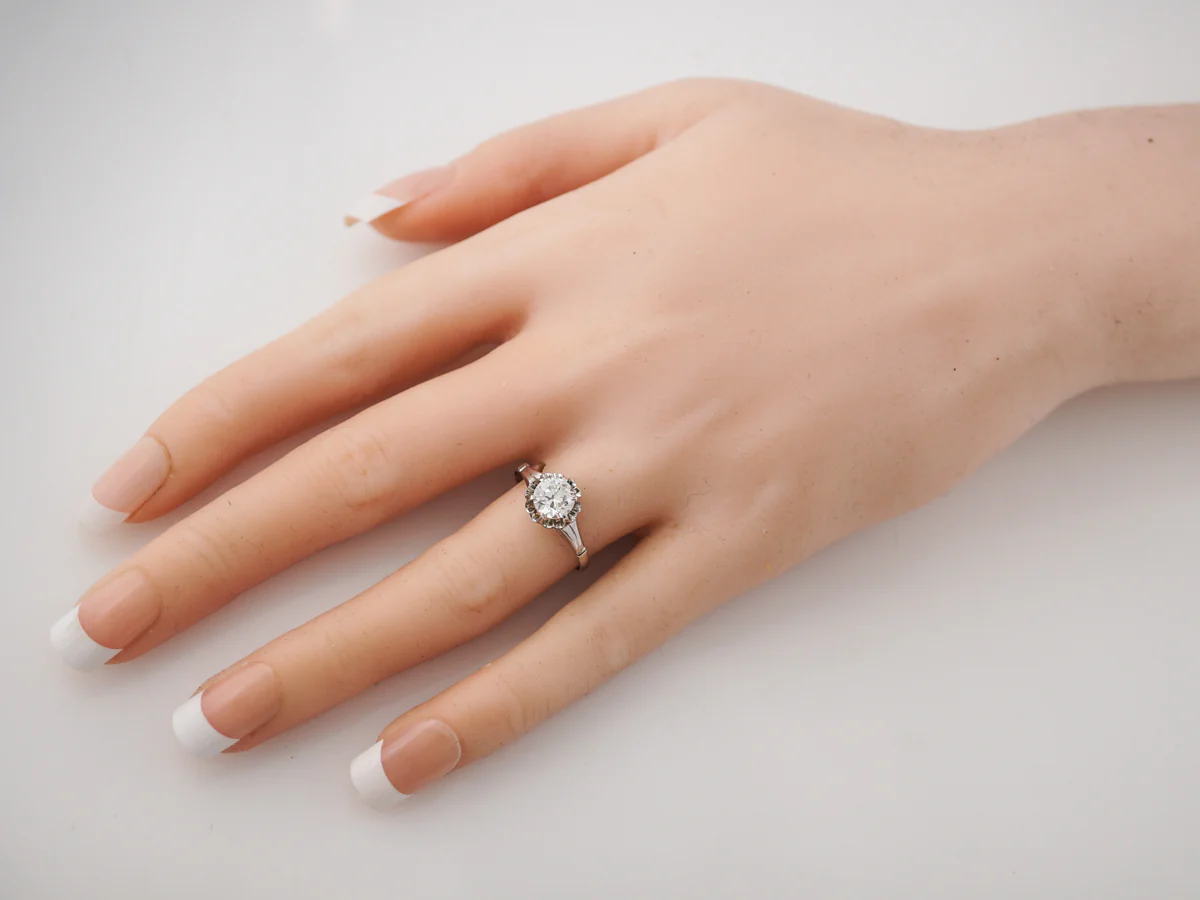 Vintage Art Deco Old European Cut Diamond Solitaire Engagement Ring - Image 7