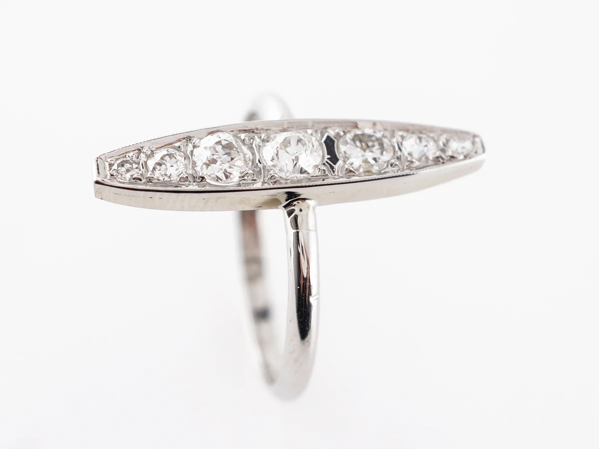 Vintage Art Deco Ring w/ Old European Cut Diamonds in 18k & Platinum - Image 4